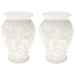 Set of 2 Ming White Stool or Side Tables by Studio Job