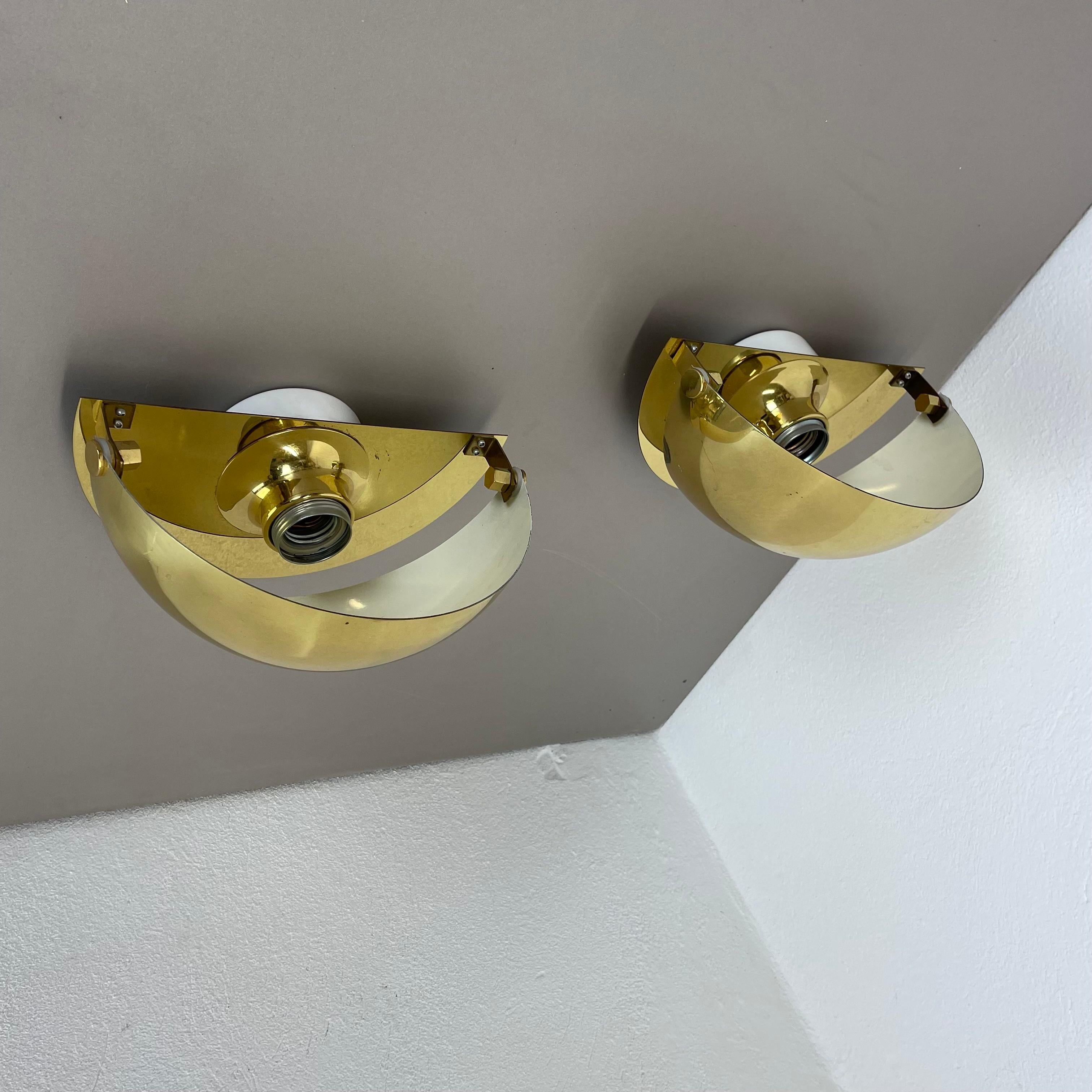 Set di 2 lampade da parete minimaliste in ottone in stile Sciolari, Italia anni '80 in vendita 6