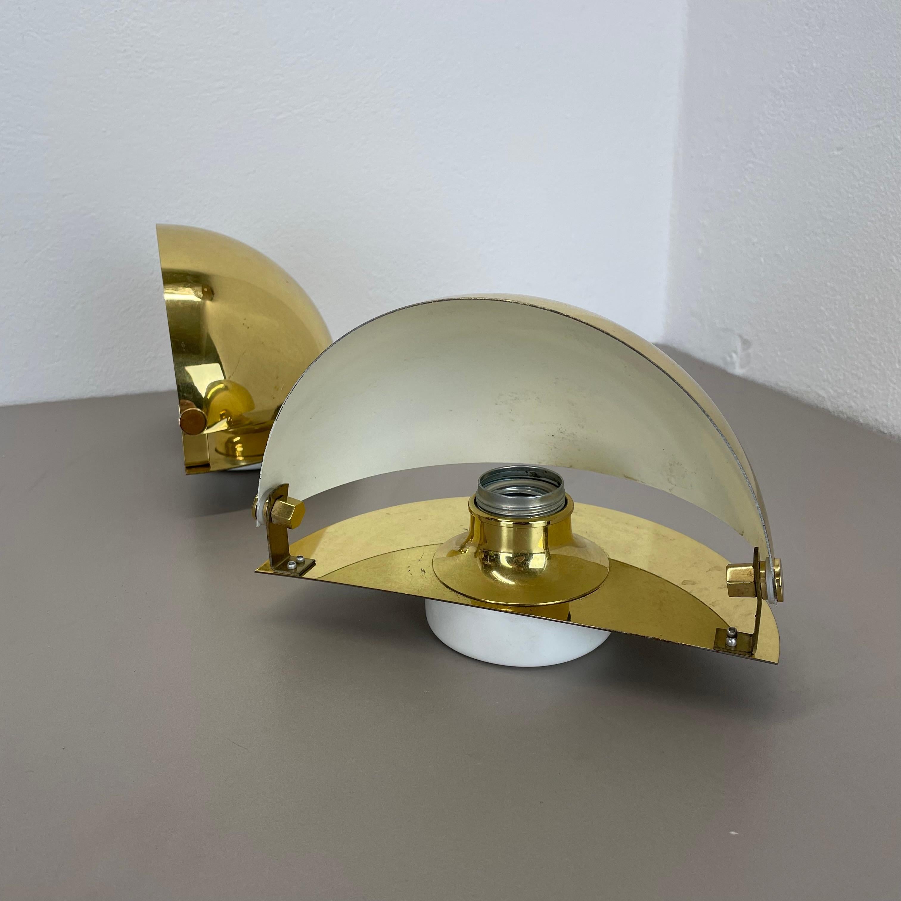 Set di 2 lampade da parete minimaliste in ottone in stile Sciolari, Italia anni '80 in vendita 8