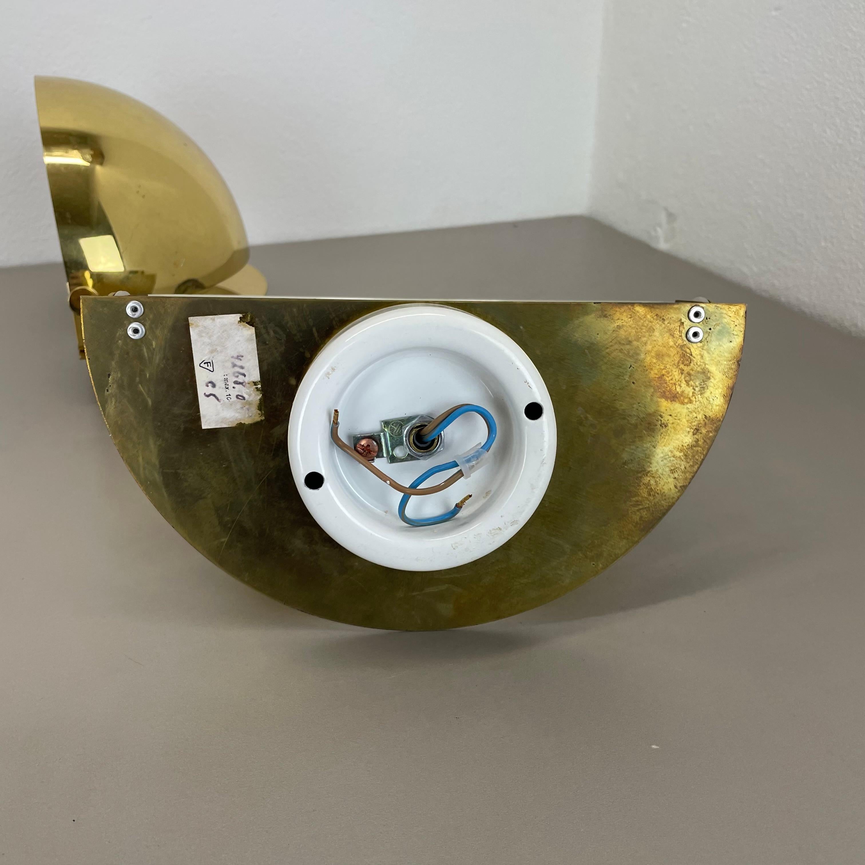 Set di 2 lampade da parete minimaliste in ottone in stile Sciolari, Italia anni '80 in vendita 9