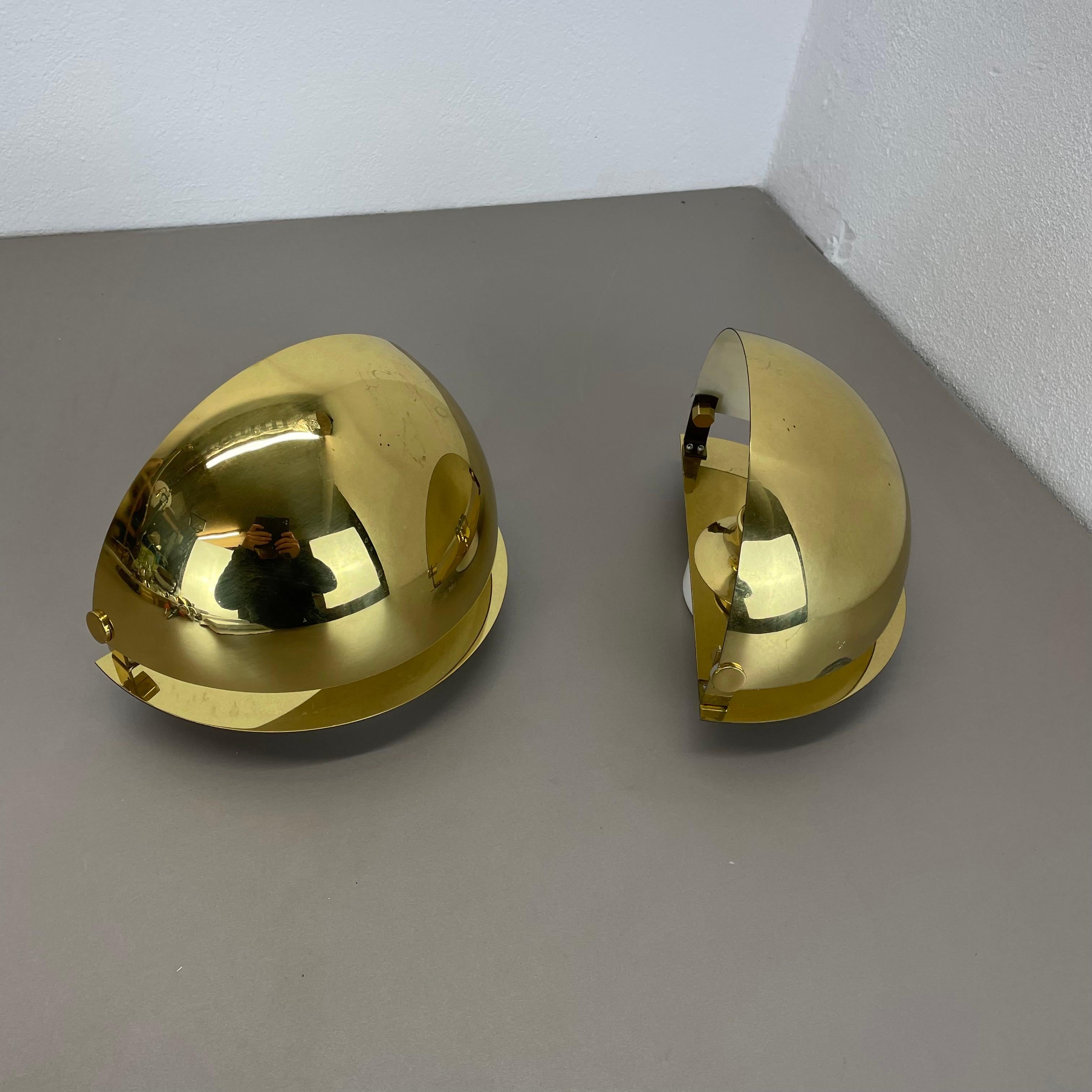 Set di 2 lampade da parete minimaliste in ottone in stile Sciolari, Italia anni '80 in vendita 13
