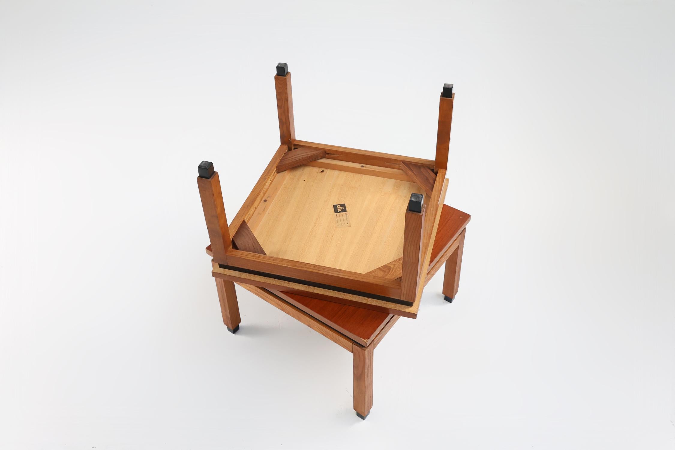Juego de 2 mesas auxiliares minimalistas MDK Belgium de teca, ca. 1960 en venta 2