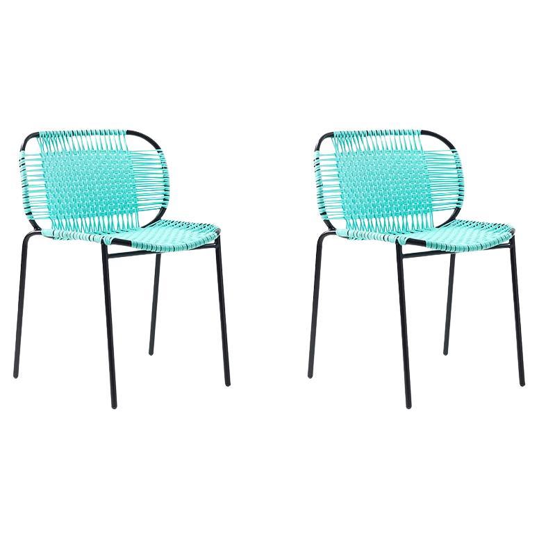 Set of 2 Mint Cielo Stacking Chair by Sebastian Herkner For Sale