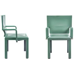 Set of 2 Mint-Colored Italian Armchairs by Paolo Piva for B&B Italia, 1990s