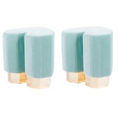 Ensemble de 2 tabourets Queen Heart vert menthe de Royal Stranger