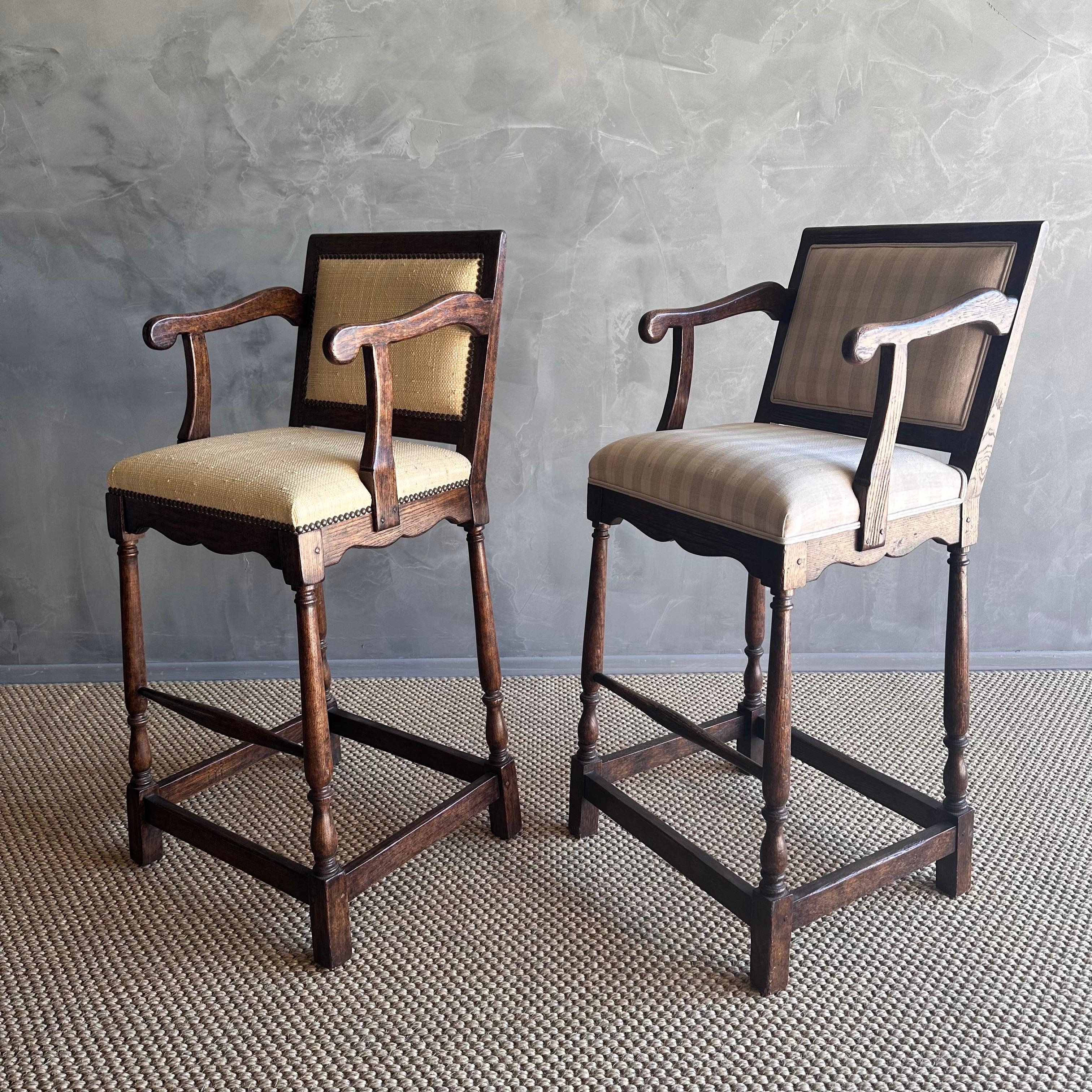 French Provincial Set of 2 Minton Spidell Fruitwood French Country Bar Stools