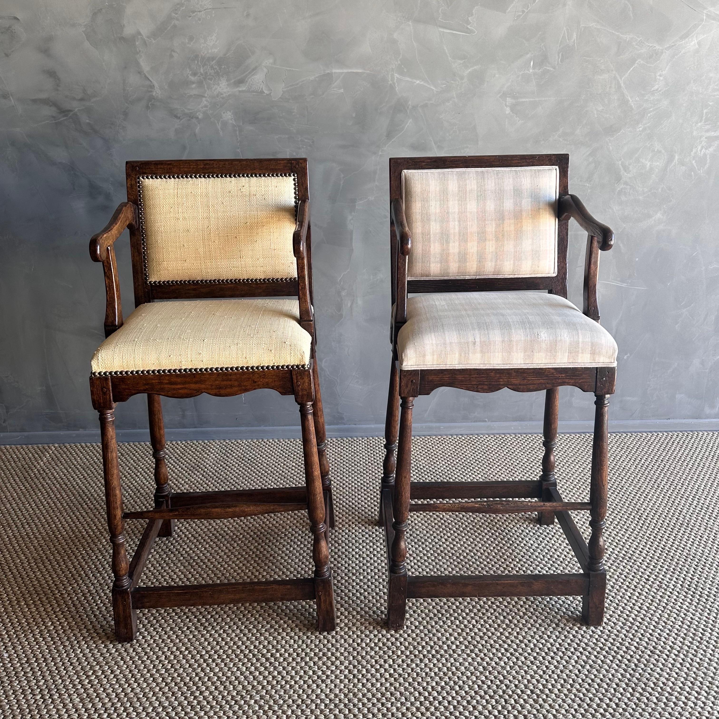 American Set of 2 Minton Spidell Fruitwood French Country Bar Stools