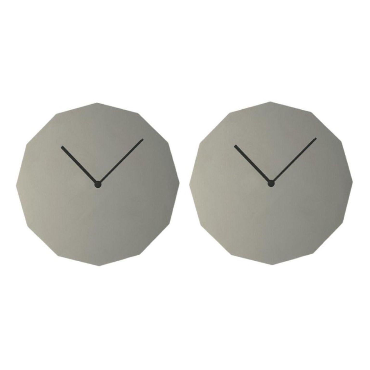Set of 2 Mirror Steel Twelve Wall Clocks by Sebastian Scherer
Material: crystal glass, stainless steel
Dimensions: ø 11.8 cm
Also available in mirror steel and brass
Colour: glossy stainless steel
Also available in black, silk grey, rose, high