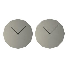 Set of 2 Mirror Steel Twelve Wall Clocks by Sebastian Scherer