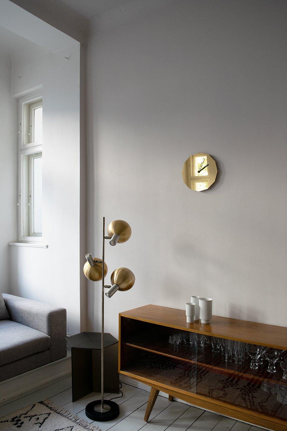 German Set of 2 Mirror Steel Twelve Wall Clocks by Sebastian Scherer For Sale