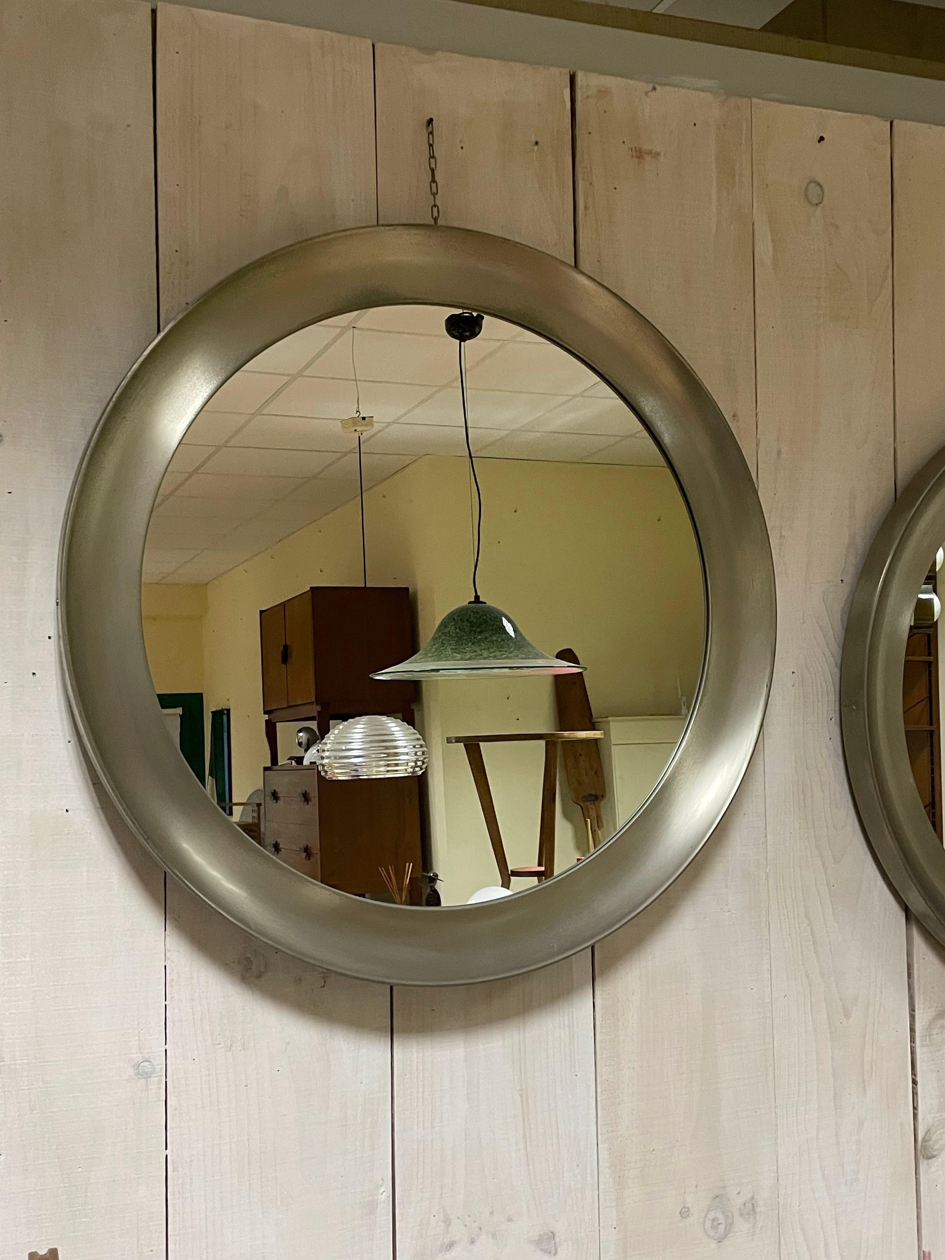Brass Set of 2 Mirrors Narciso Model, Sergio Mazza Design for Artemide, 1960 For Sale