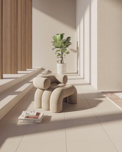 Set of 2 Misty Beige Aurora Armchairs by Nelson Araujo
