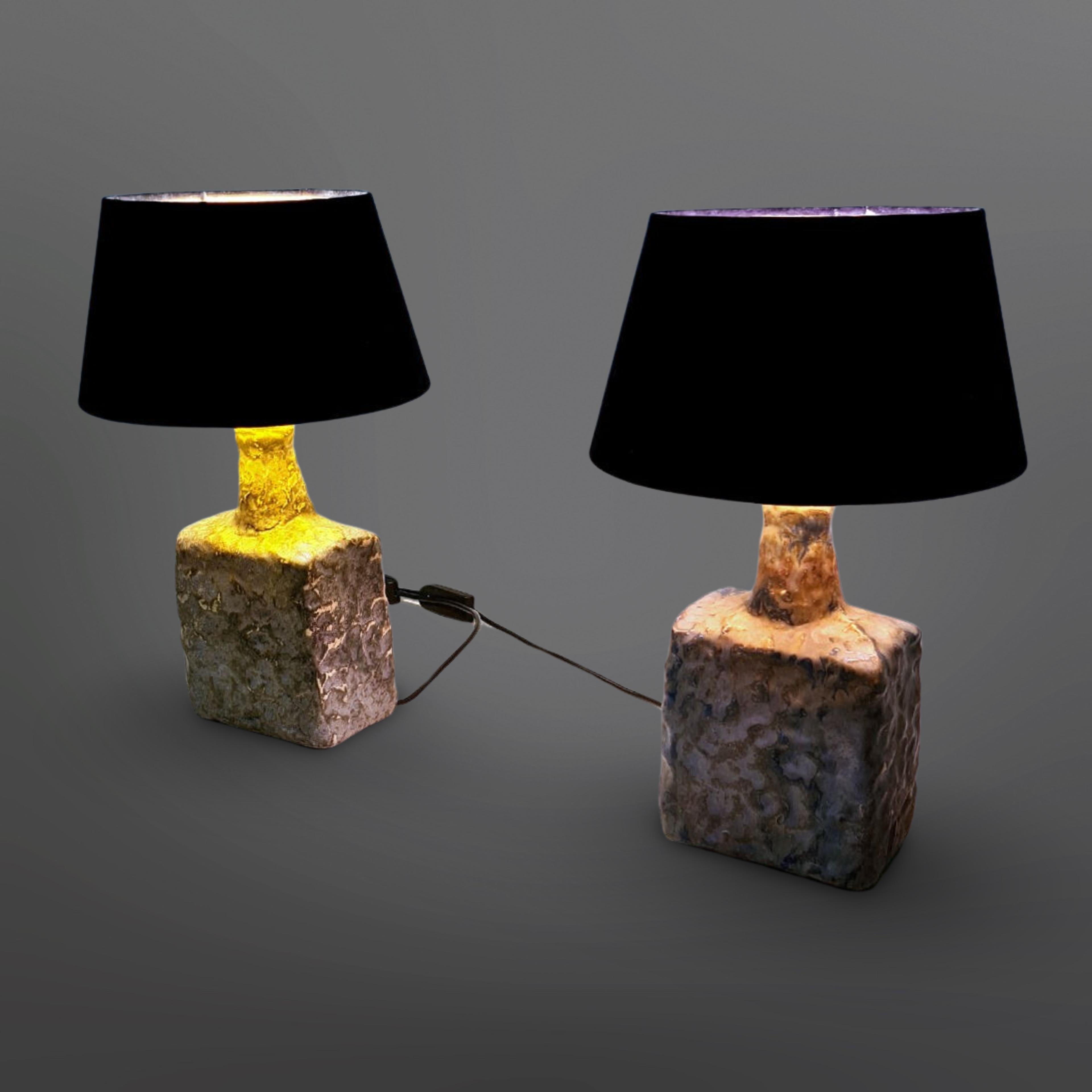 Ensemble de 2 lampes de table en céramique Mobach, Pays-Bas, années 1960 en vente 3