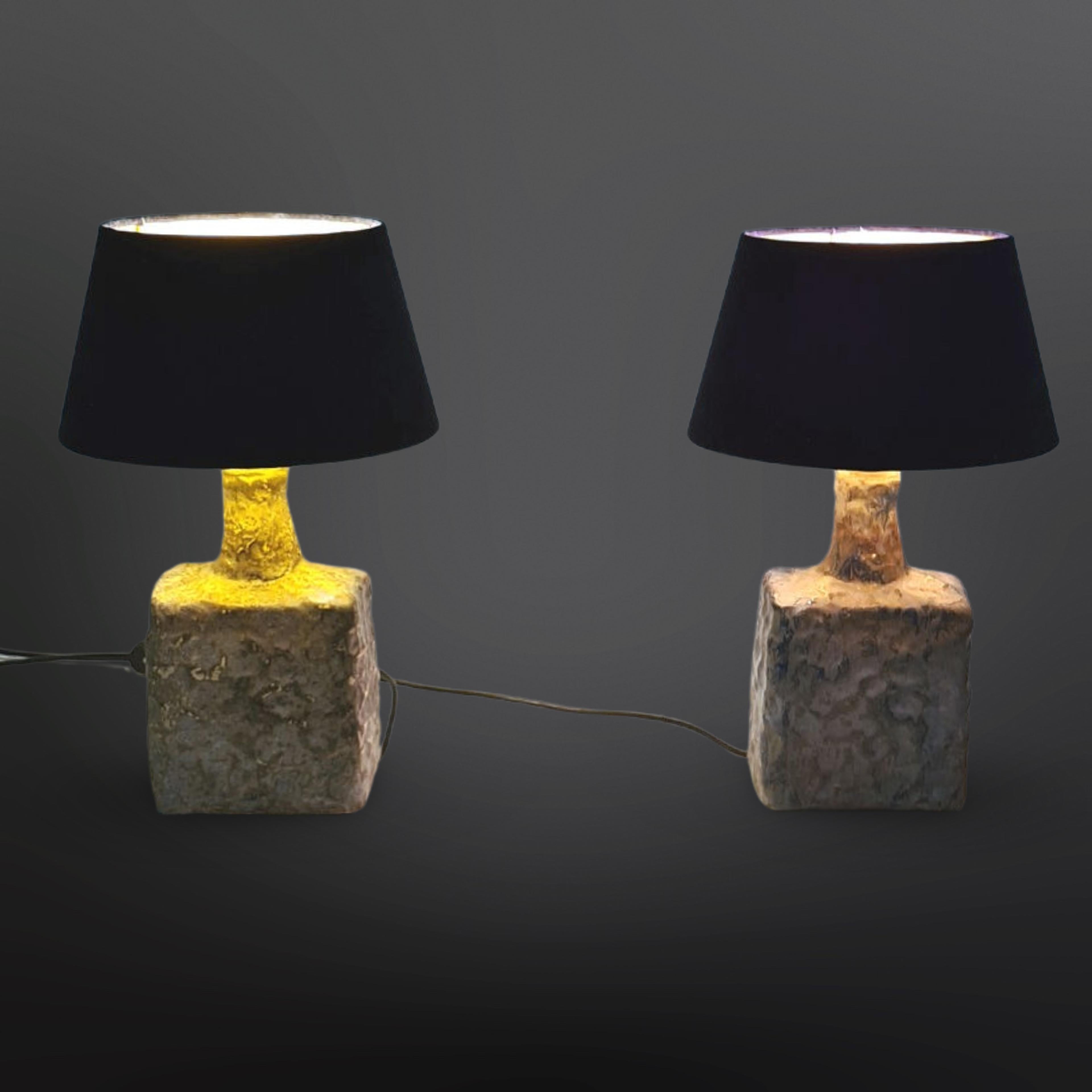Dutch Set of 2 Mobach ceramic table lamps, Netherlands 1960s For Sale
