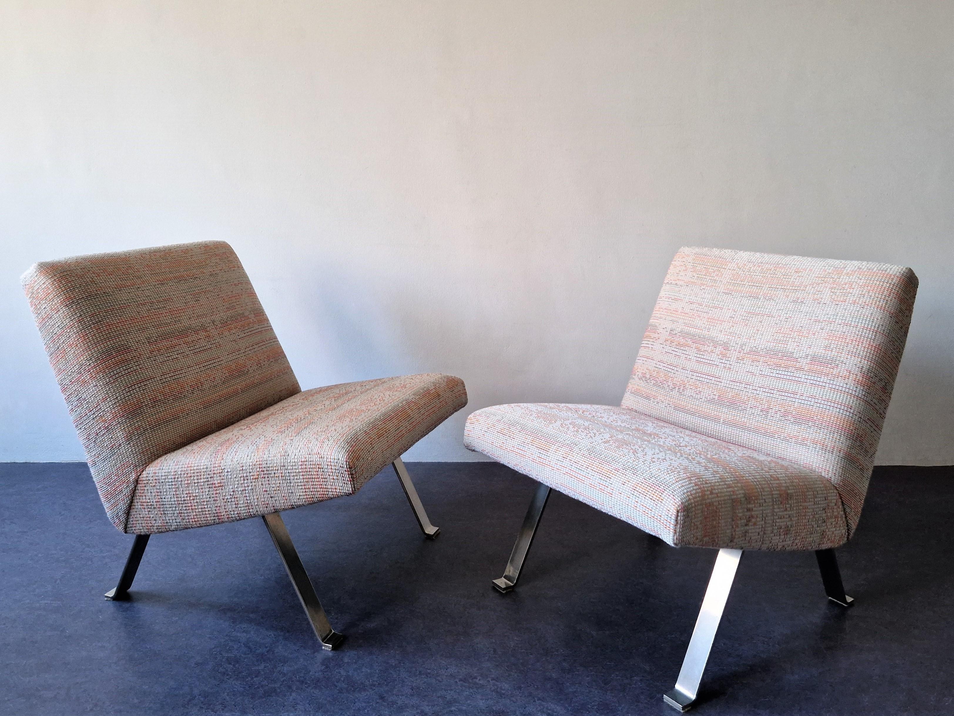 Set of 2 Model 141 Lounge Chairs by Joseph Andre Motte for Artifort, 1950's For Sale 2