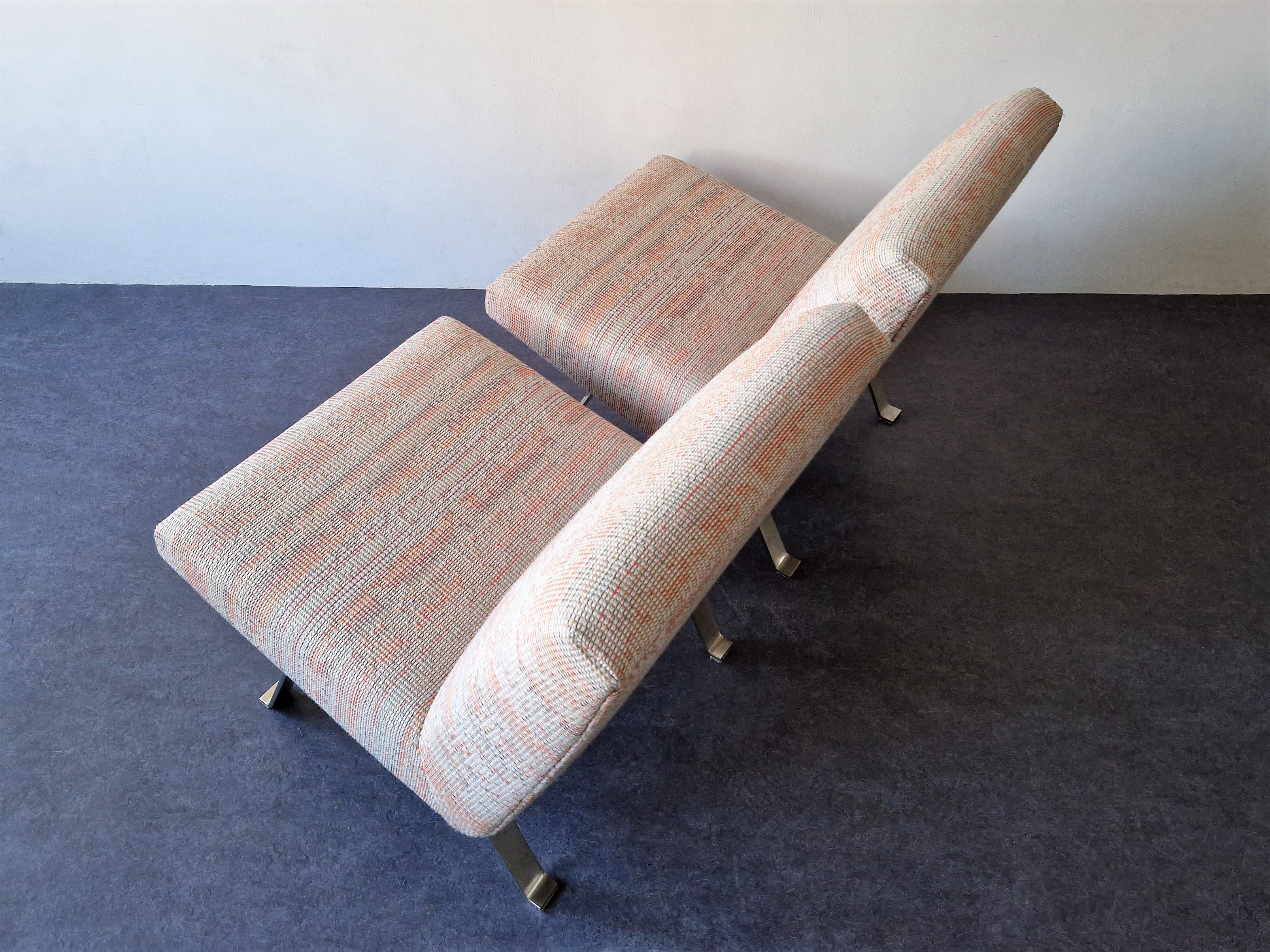 Métal Ensemble de 2 chaises longues Modèle 141 de Joseph Andre Motte pour Artifort, années 1950 en vente