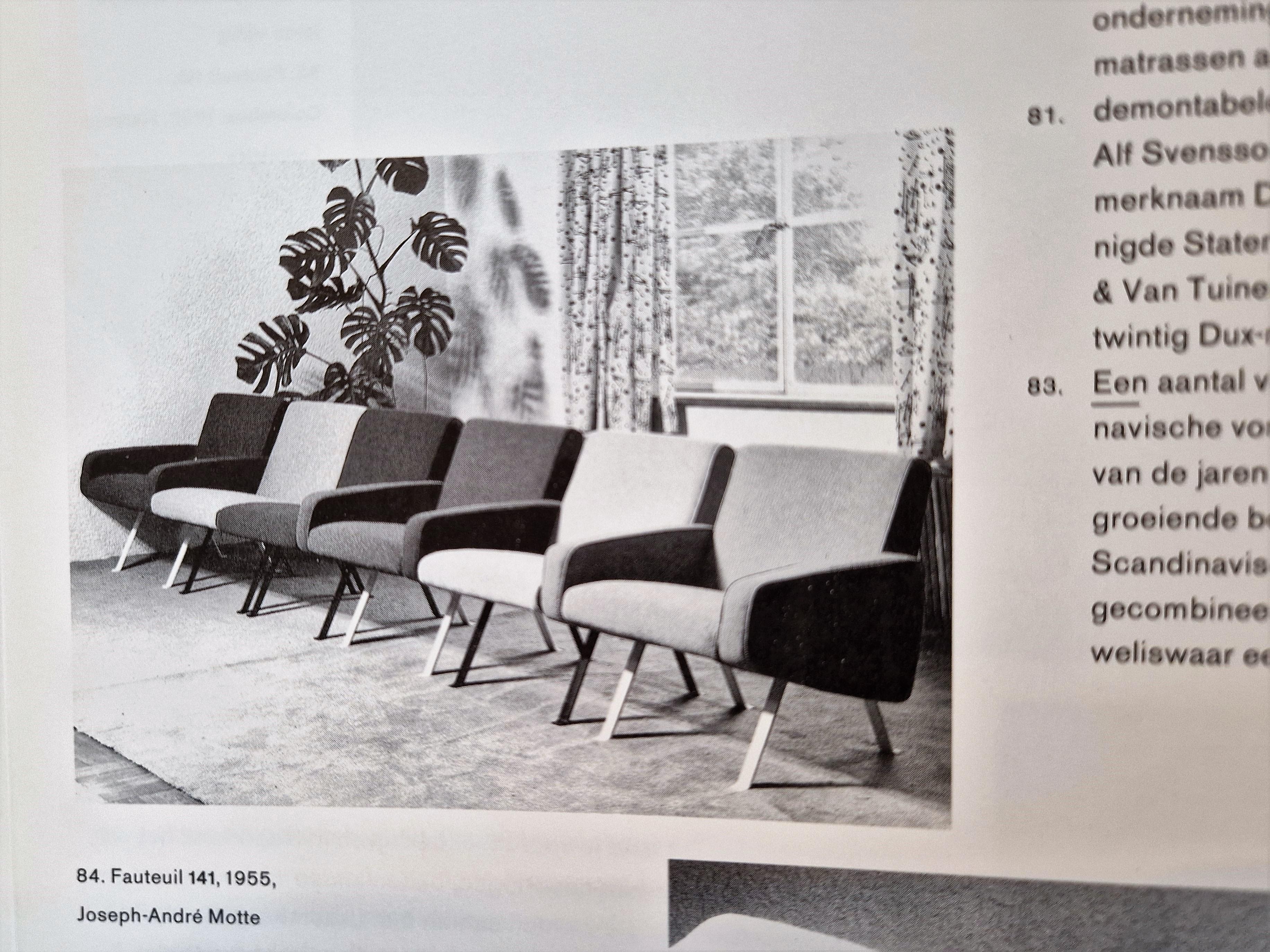 Set of 2 Model 141 Lounge Chairs by Joseph Andre Motte for Artifort, 1950's For Sale 1