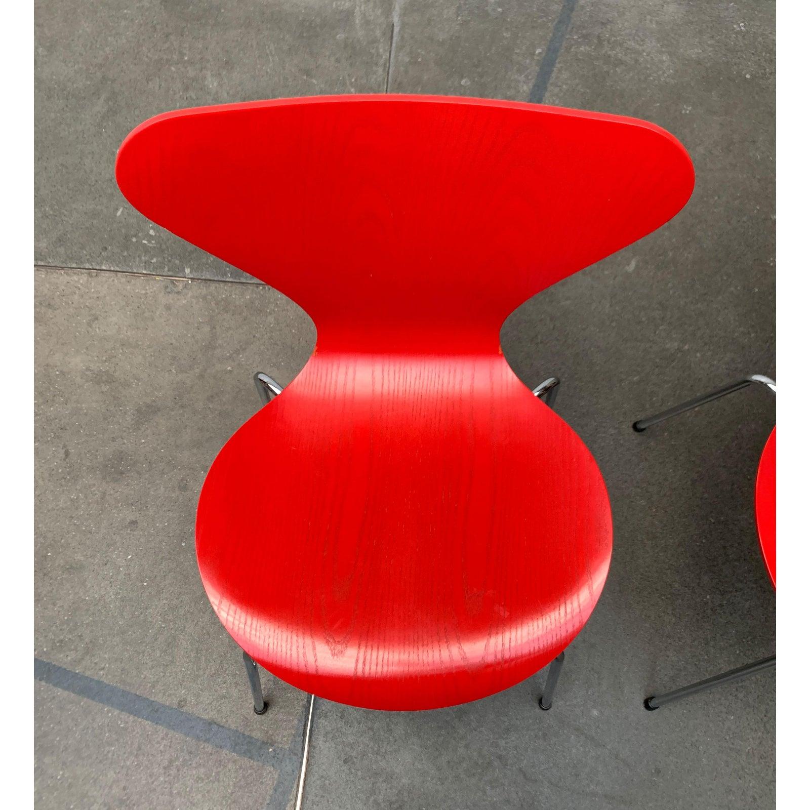 Set di 2 sedie Model 3107 di Arne Jacobsen per Fritz Hansen, Danimarca, 1997 in vendita 4