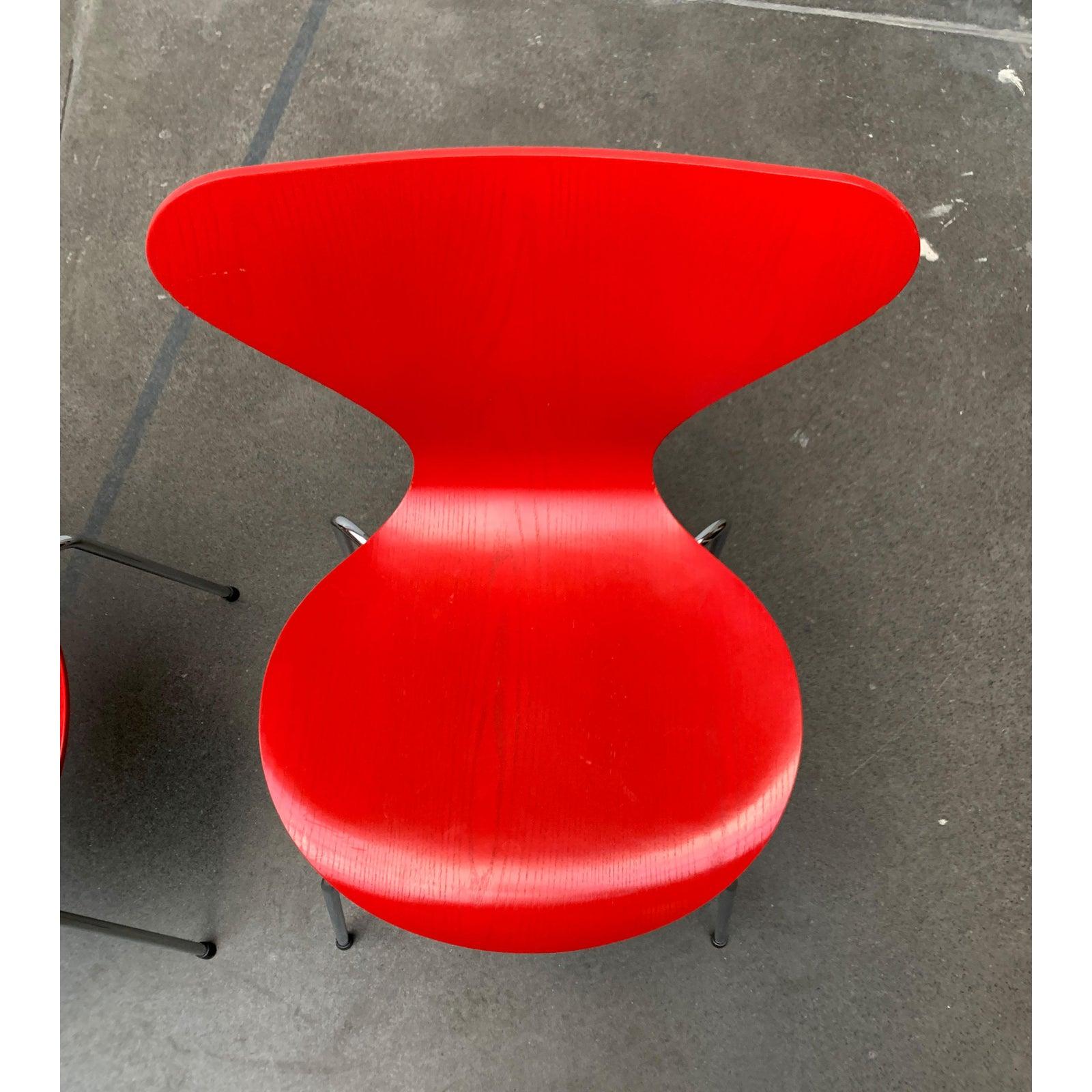 Set di 2 sedie Model 3107 di Arne Jacobsen per Fritz Hansen, Danimarca, 1997 in vendita 5