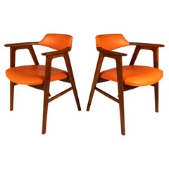 Set of 2 Model 42 Arm Chairs, Erik Kirkegaard, Høng Stolefabrik, Denmark, 1950's