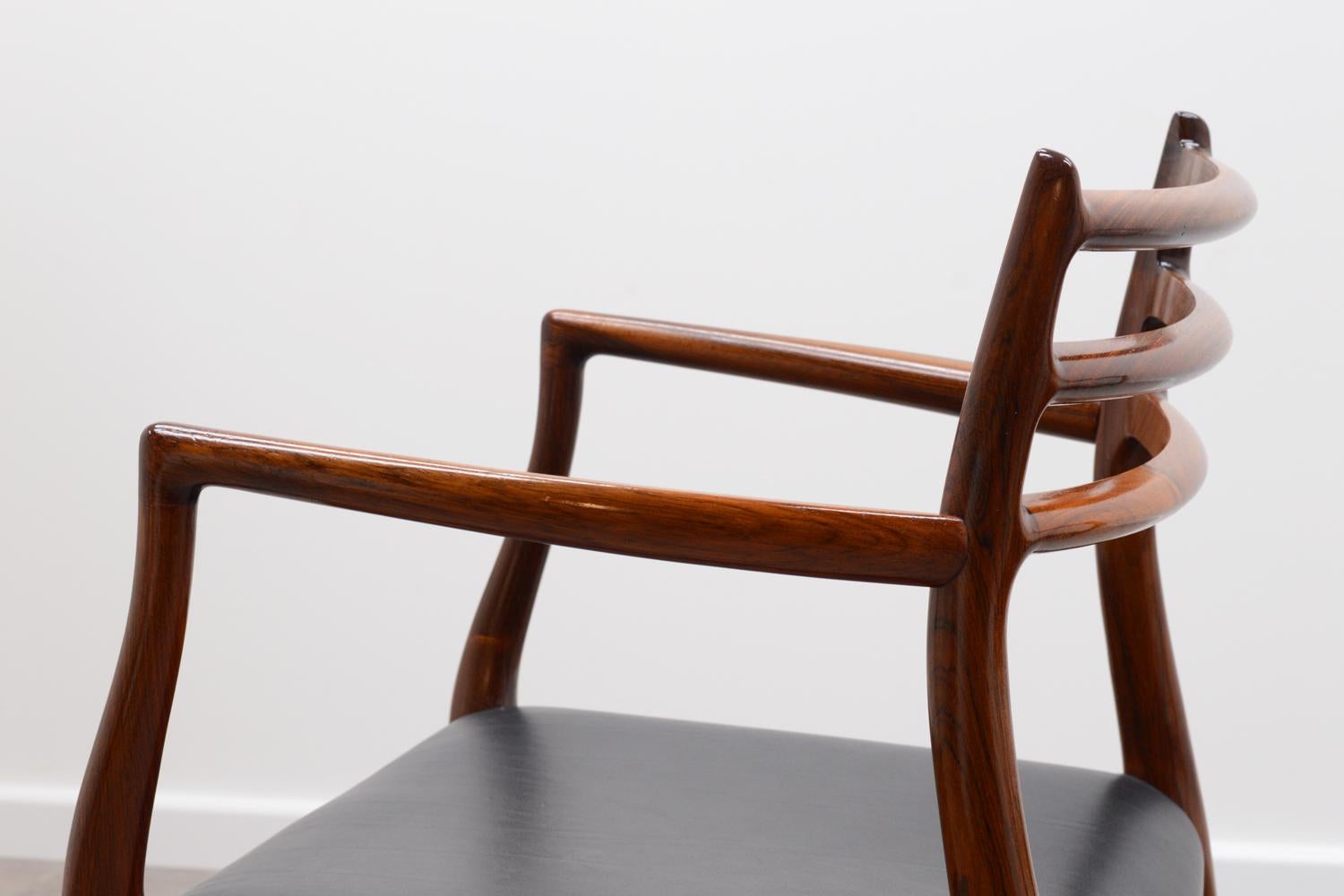 Danish Set of 2 Model 62 Rosewood Dining Chairs by Niels Otto Møller