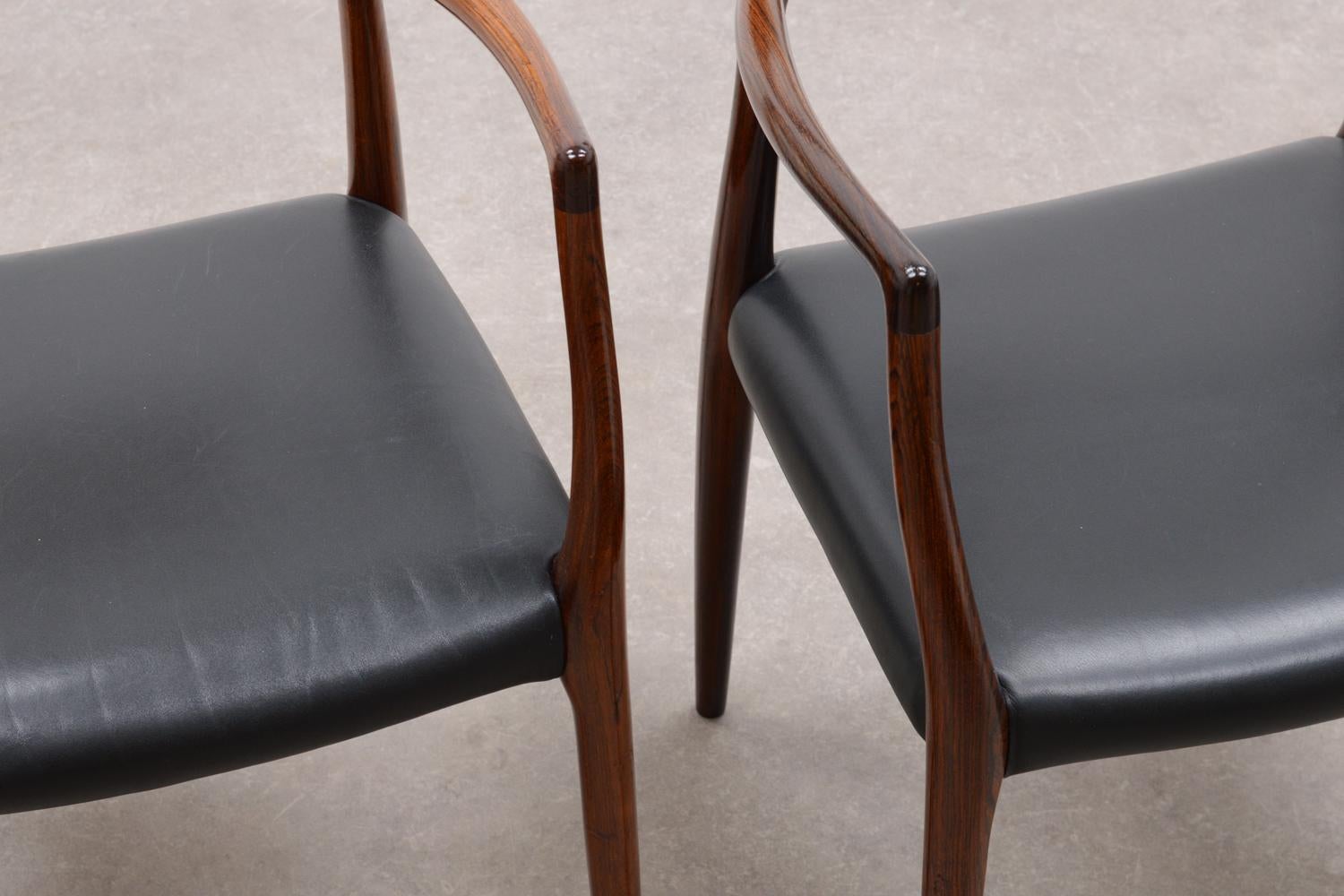 Set of 2 Model 62 Rosewood Dining Chairs by Niels Otto Møller In Good Condition In Landgraaf, NL