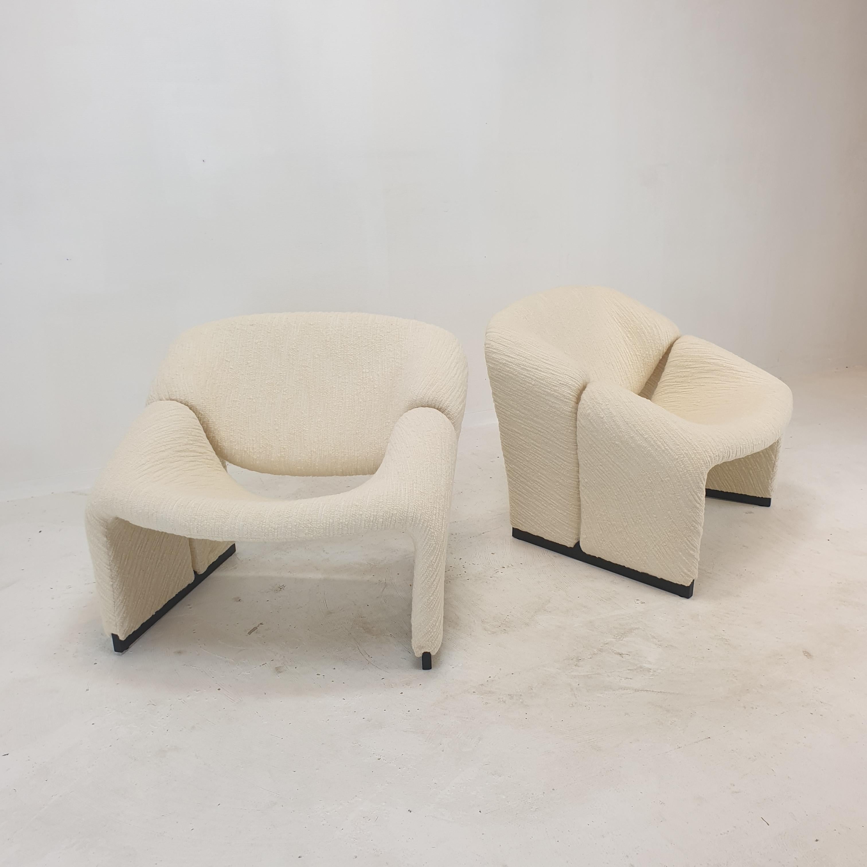 Mid-Century Modern Ensemble de 2 chaises Groovy modèle F580 de Pierre Paulin pour Artifort, 1966 en vente