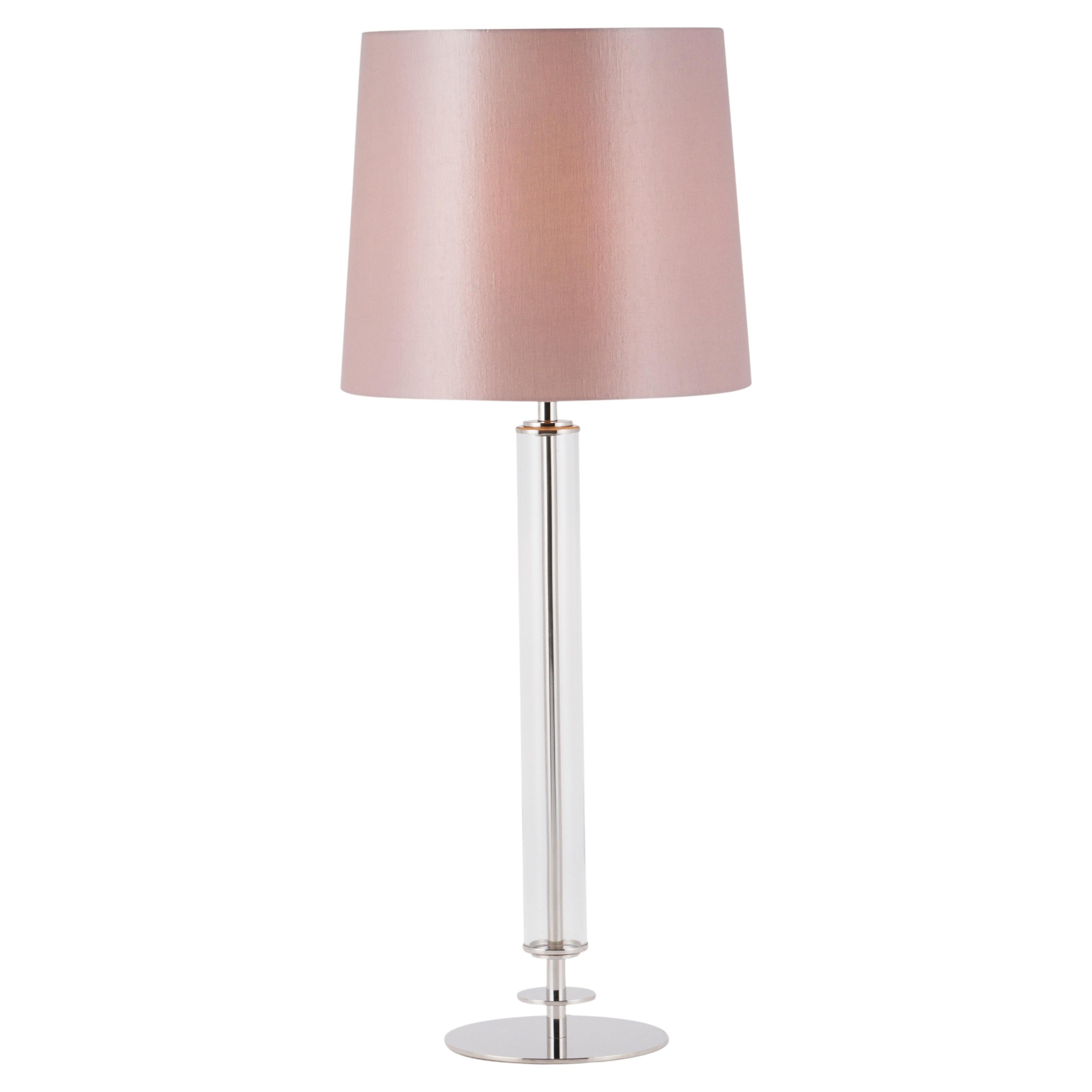 Hand-Crafted Set of 2 Modern Dumont Table Lamps, Pink Lampshade, Handmade in Portugal For Sale
