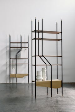 Set of 2 Modern Lage Travertine Bookcase, Handmade in Portugal by Greenapple