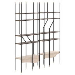 Set of 2 Modern Lage Travertine Bookcase, Handmade in Portugal by Greenapple