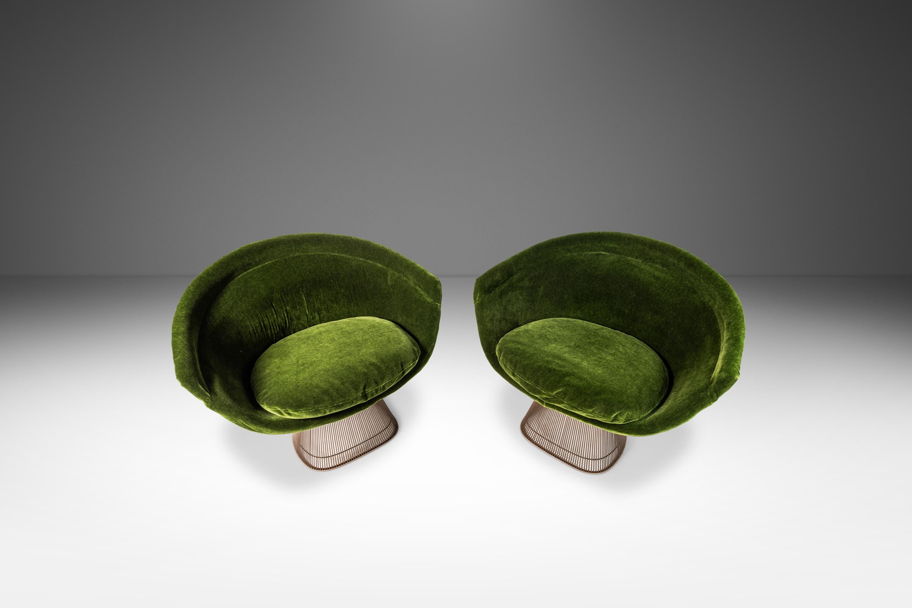 Métal Ensemble de 2 chaises longues modernes de Warren Platner pour Knoll, États-Unis, vers 1973 en vente