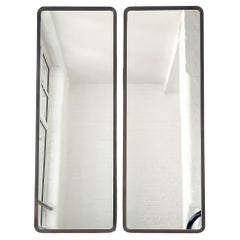 Set of 2 Modern Quadris Long Rectangular Wall Mirror, Bronze Patina Frame