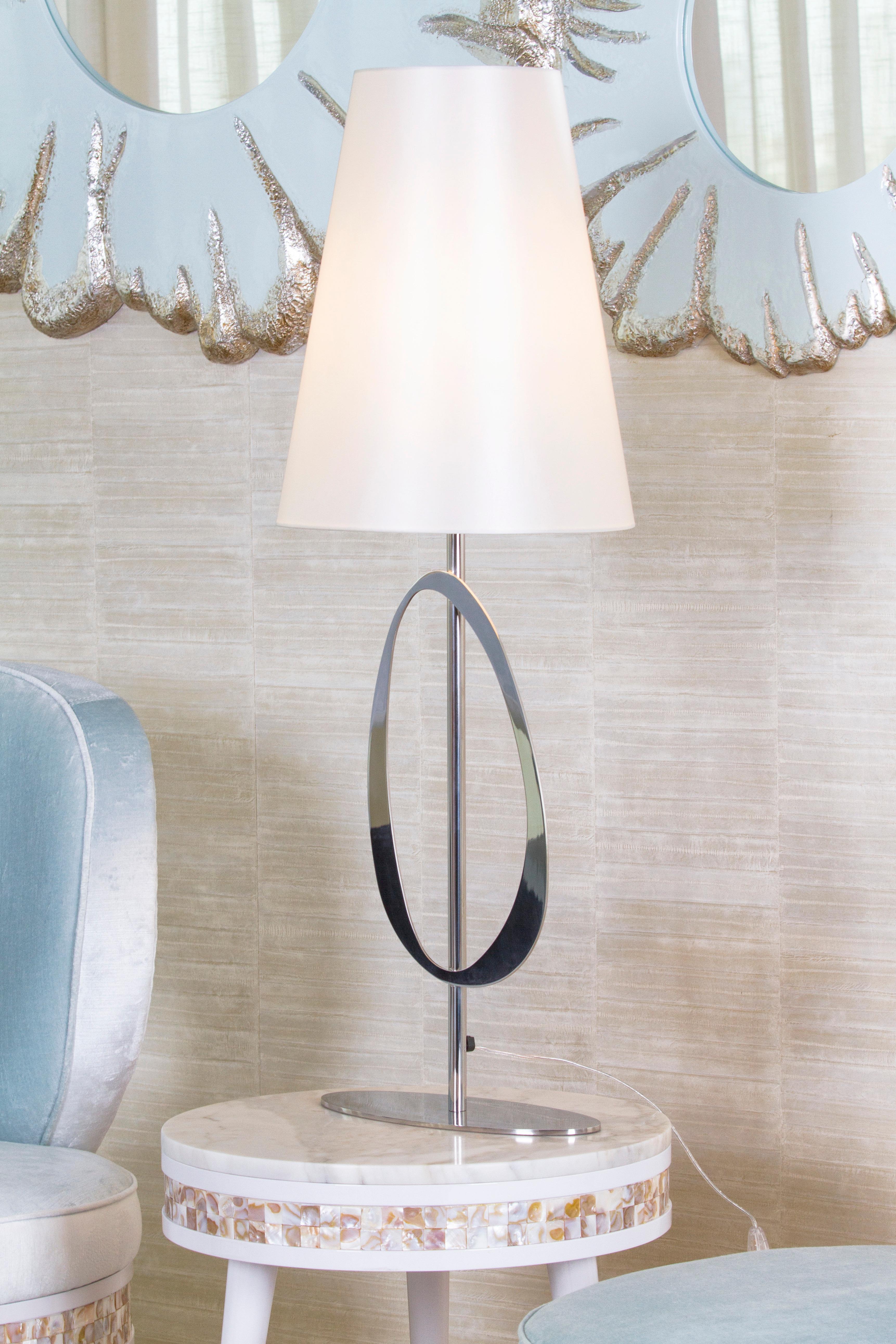 Contemporary Set of 2 Modern Robin Table Lamps, Stainless, Handmade in Portugal by Greenapple For Sale