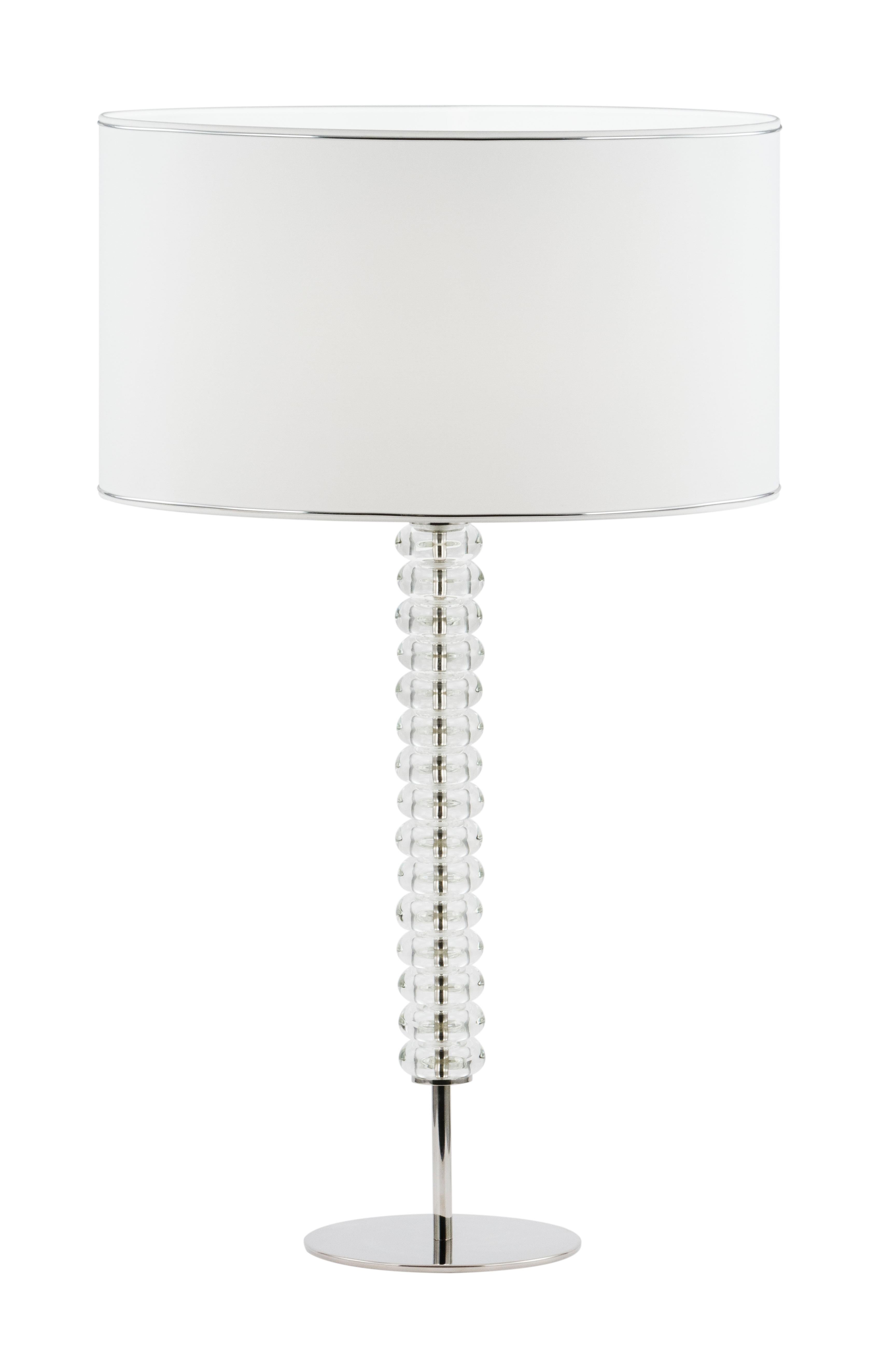 Portuguese Set of 2 Modern Saldanha Table Lamps, White Shade, Handmade in Portugal For Sale