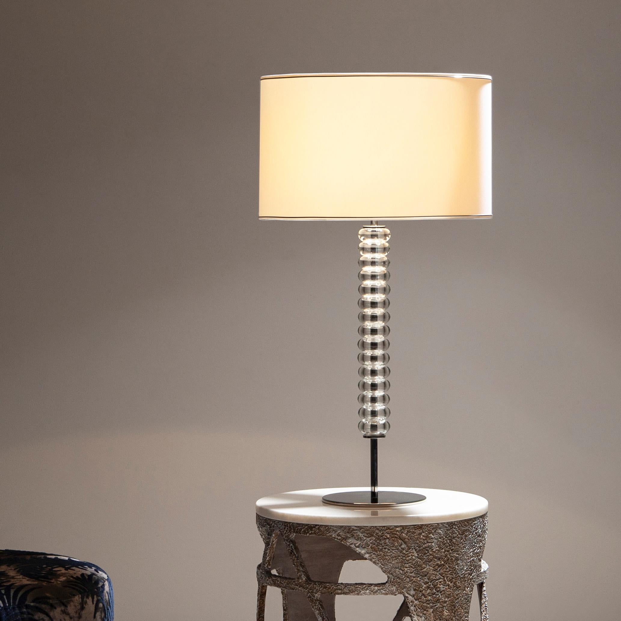 Brass Set of 2 Modern Saldanha Table Lamps, White Shade, Handmade in Portugal For Sale