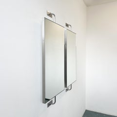 Juego de 2 Espejos Giratorios Rectangulares Vorso Modernos con Marco de Acero Inoxidable