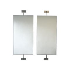 Juego de 2 Espejos Giratorios Rectangulares Vorso Modernos con Marco de Acero Inoxidable