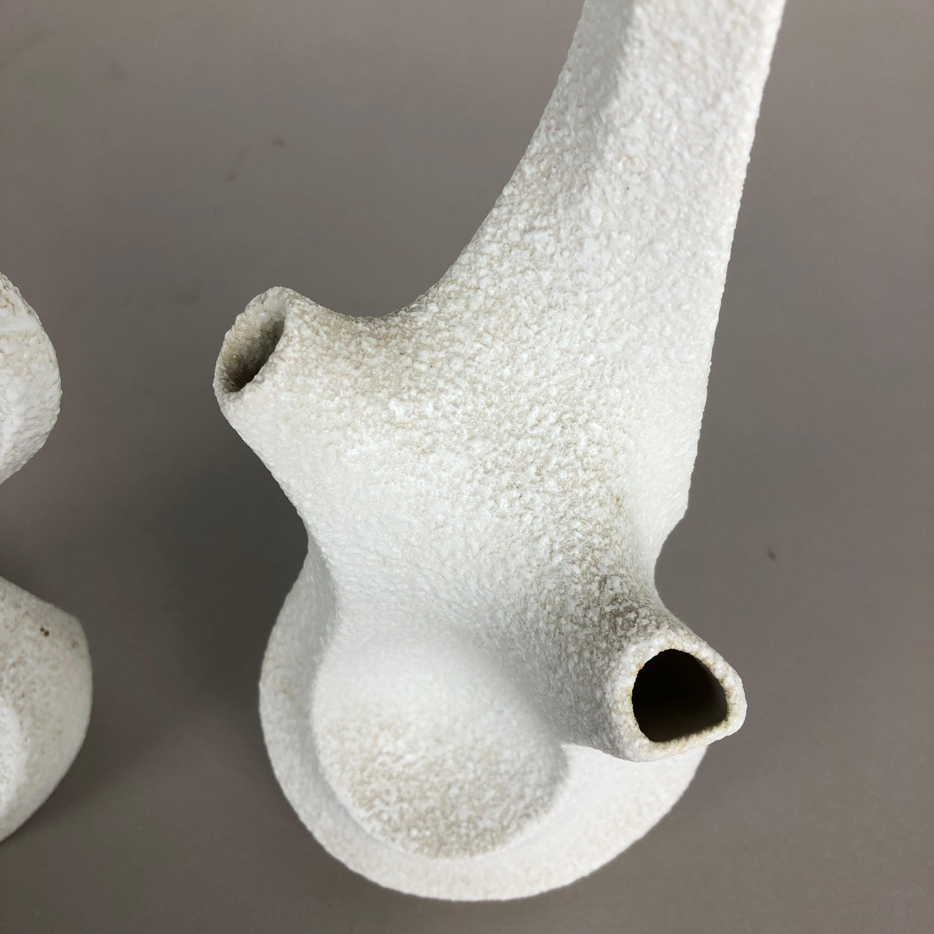 Ceramic Set of 2 Modernist 1960s Vase Sculptures Peter Müller for Sgrafo Modern, Germany