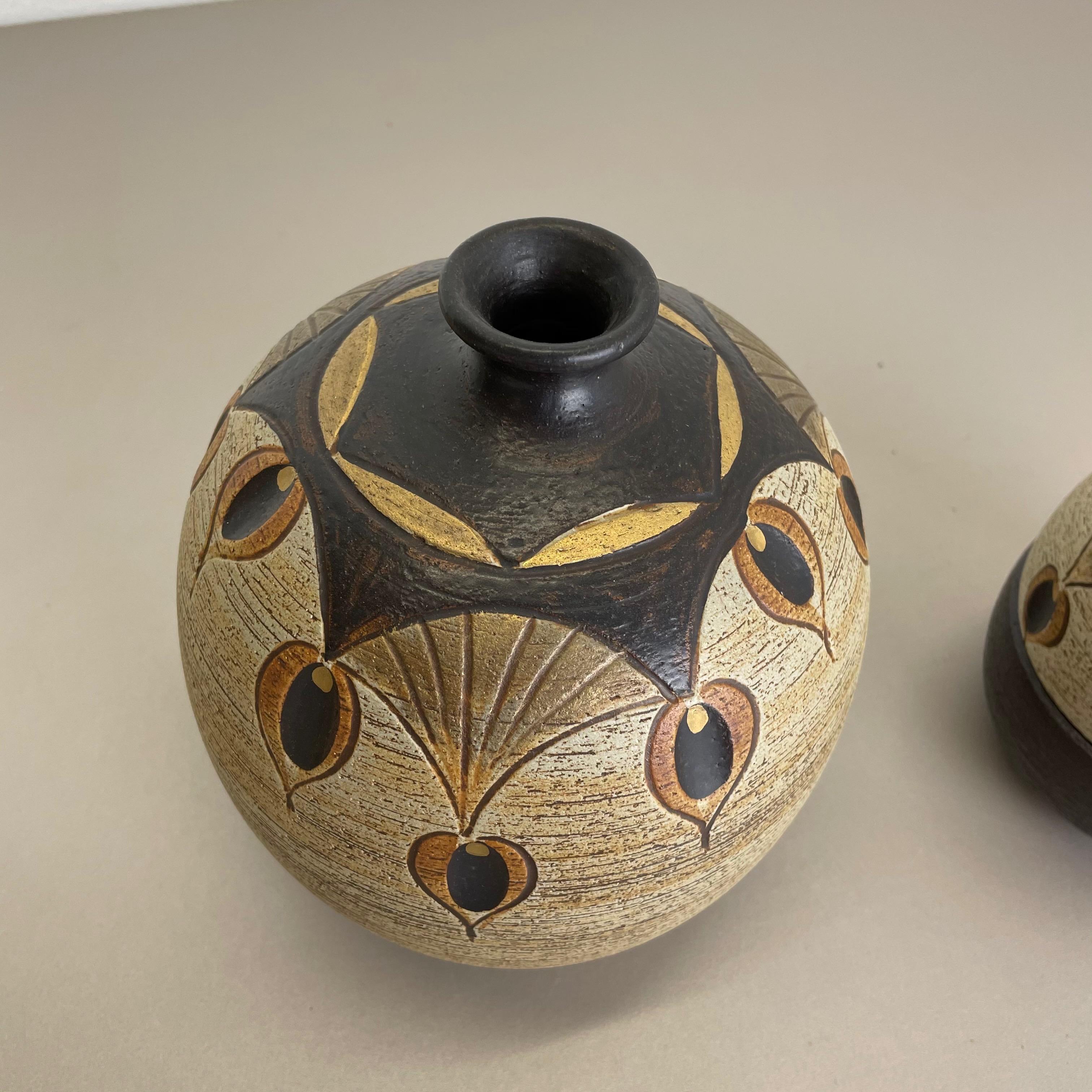 Set of 2 Modernist 1970s ceramic objects Peter Müller for Sgrafo Modern, Germany For Sale 1