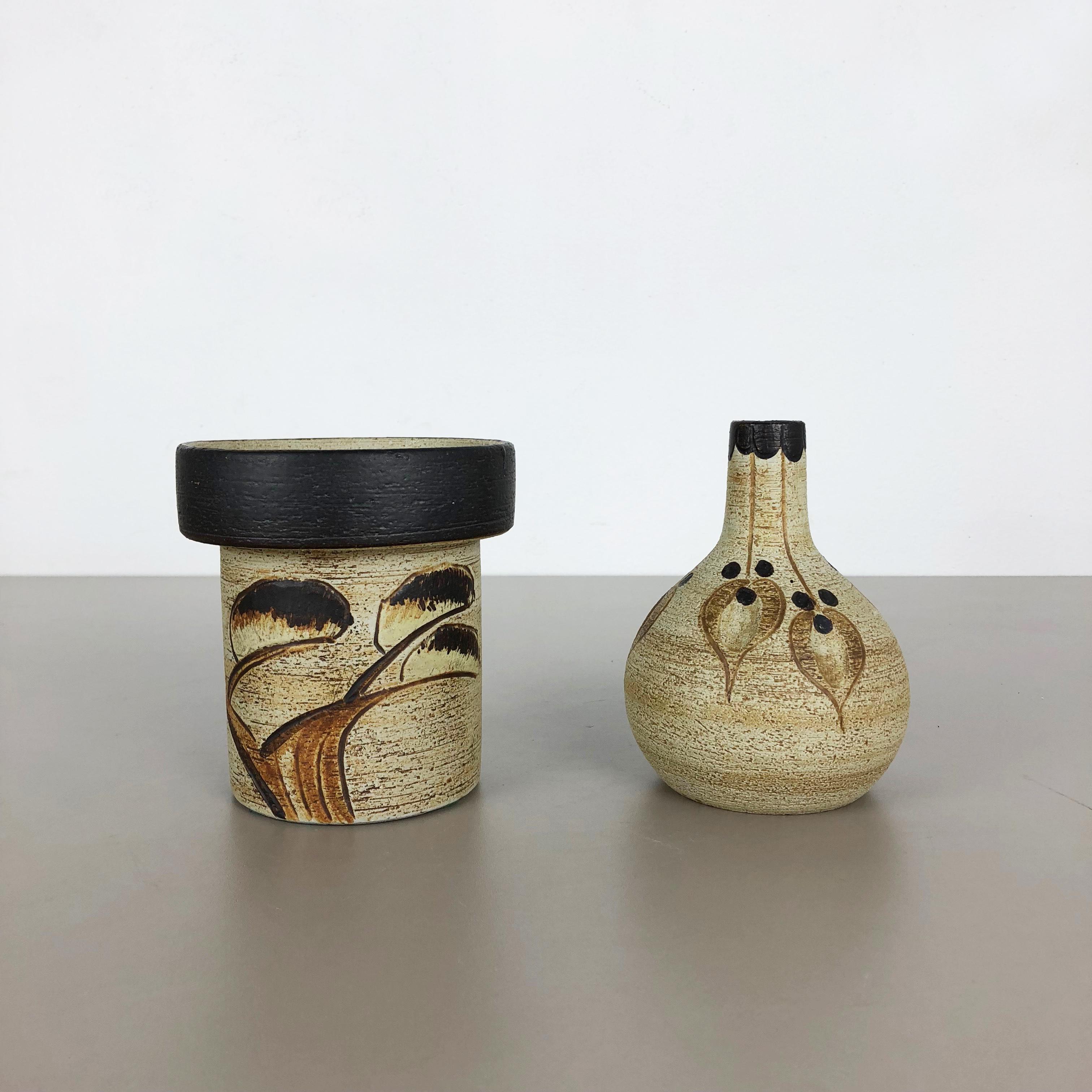 Mid-Century Modern Ensemble de 2 vases sculptures modernistes des années 1970 Peter Müller pour Sgrafo Modern:: Allemagne en vente
