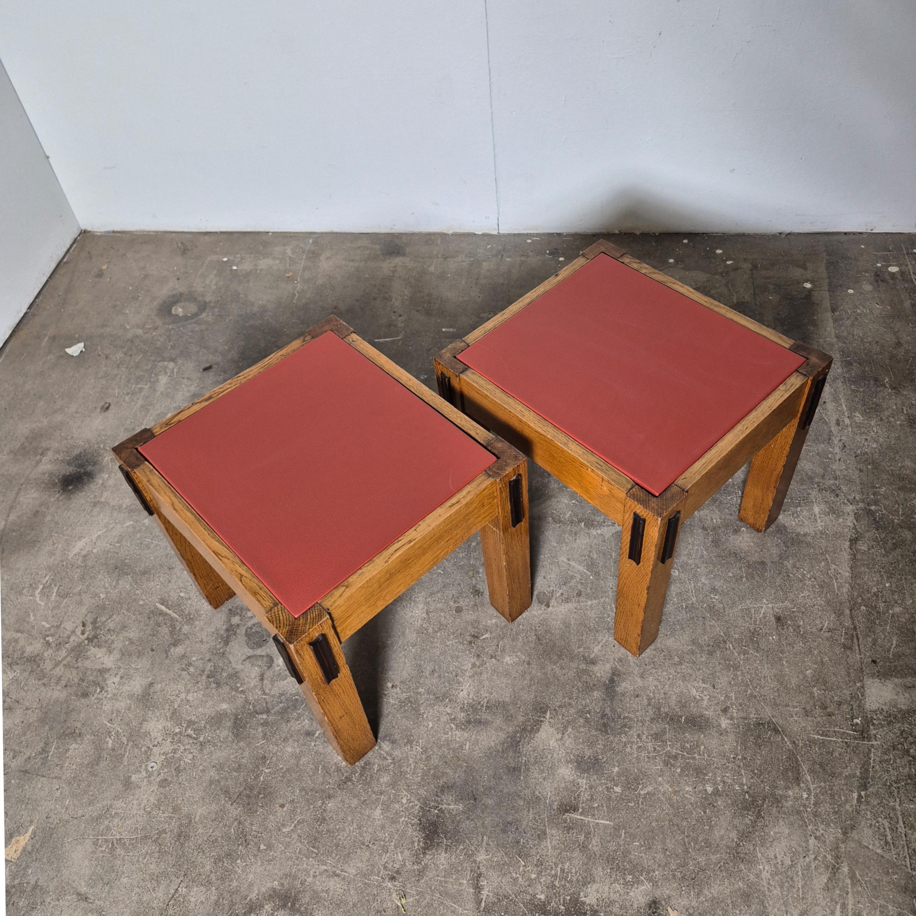 Set of 2 modernist Amsterdam school side tables, Netherlands 1920s in vendita 2