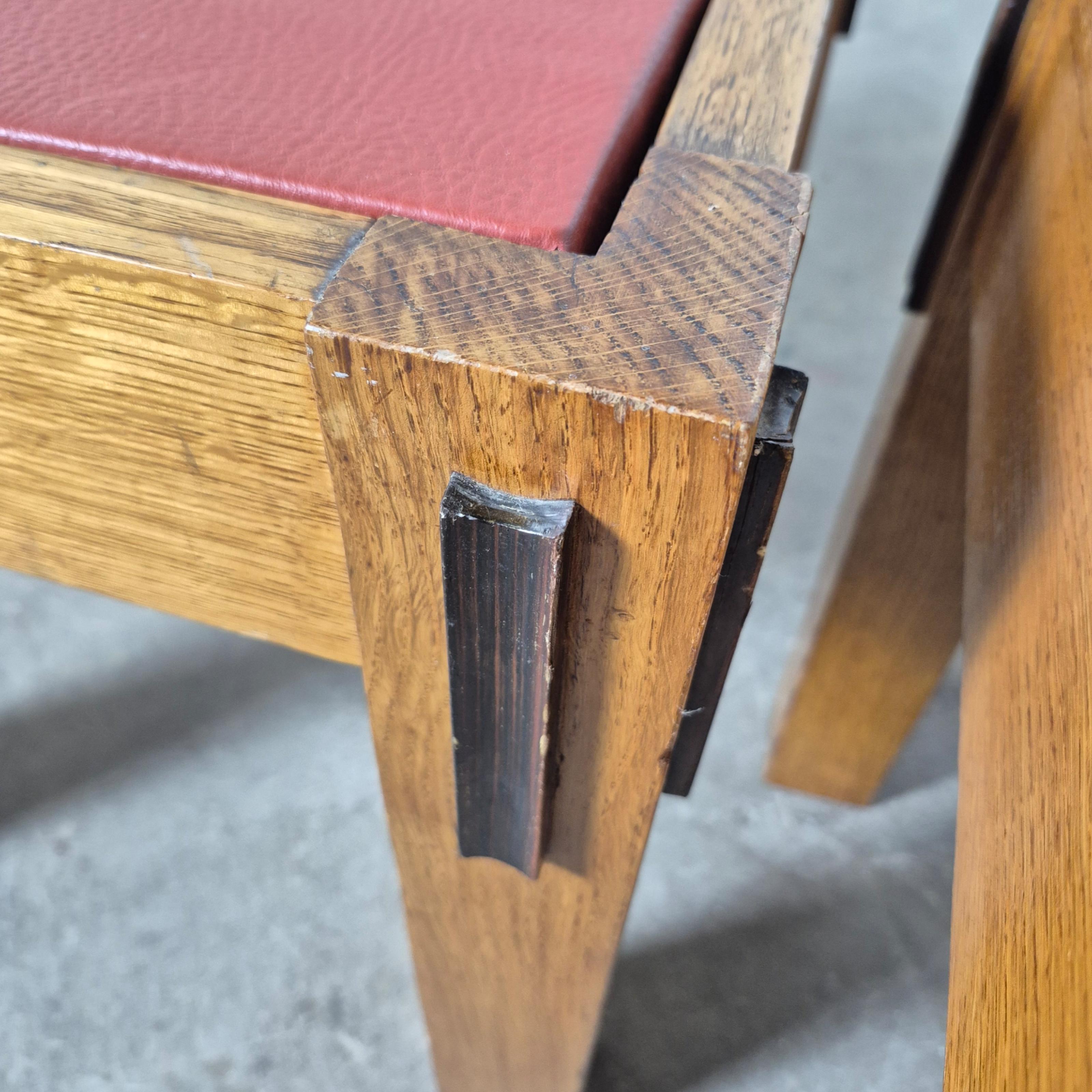 Art Déco Set of 2 modernist Amsterdam school side tables, Netherlands 1920s in vendita