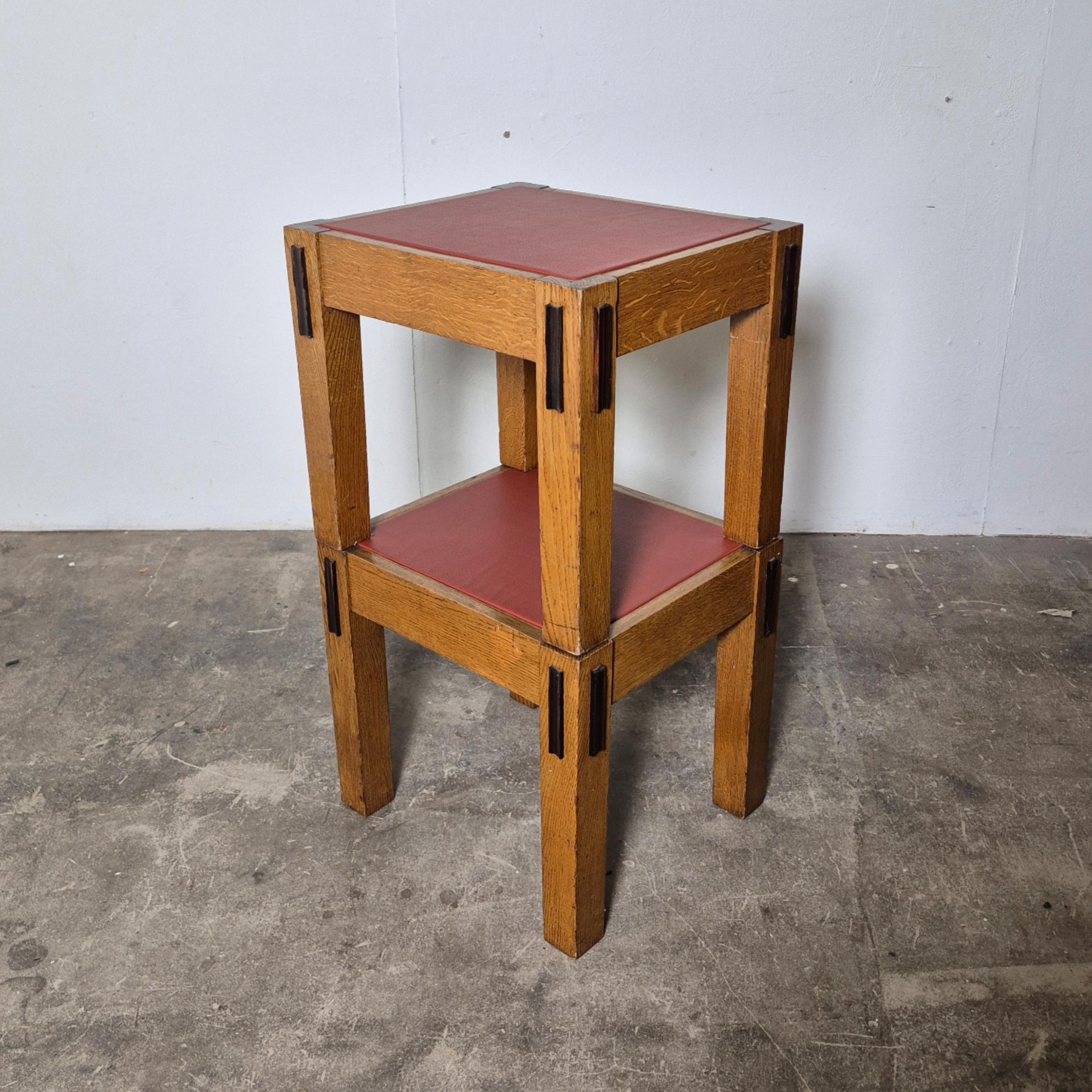 XX secolo Set of 2 modernist Amsterdam school side tables, Netherlands 1920s in vendita