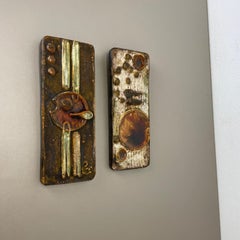 Set of 2 Modernist Ceramic Wall Plate Objects Helmut Schäffenacker, Germany 1960