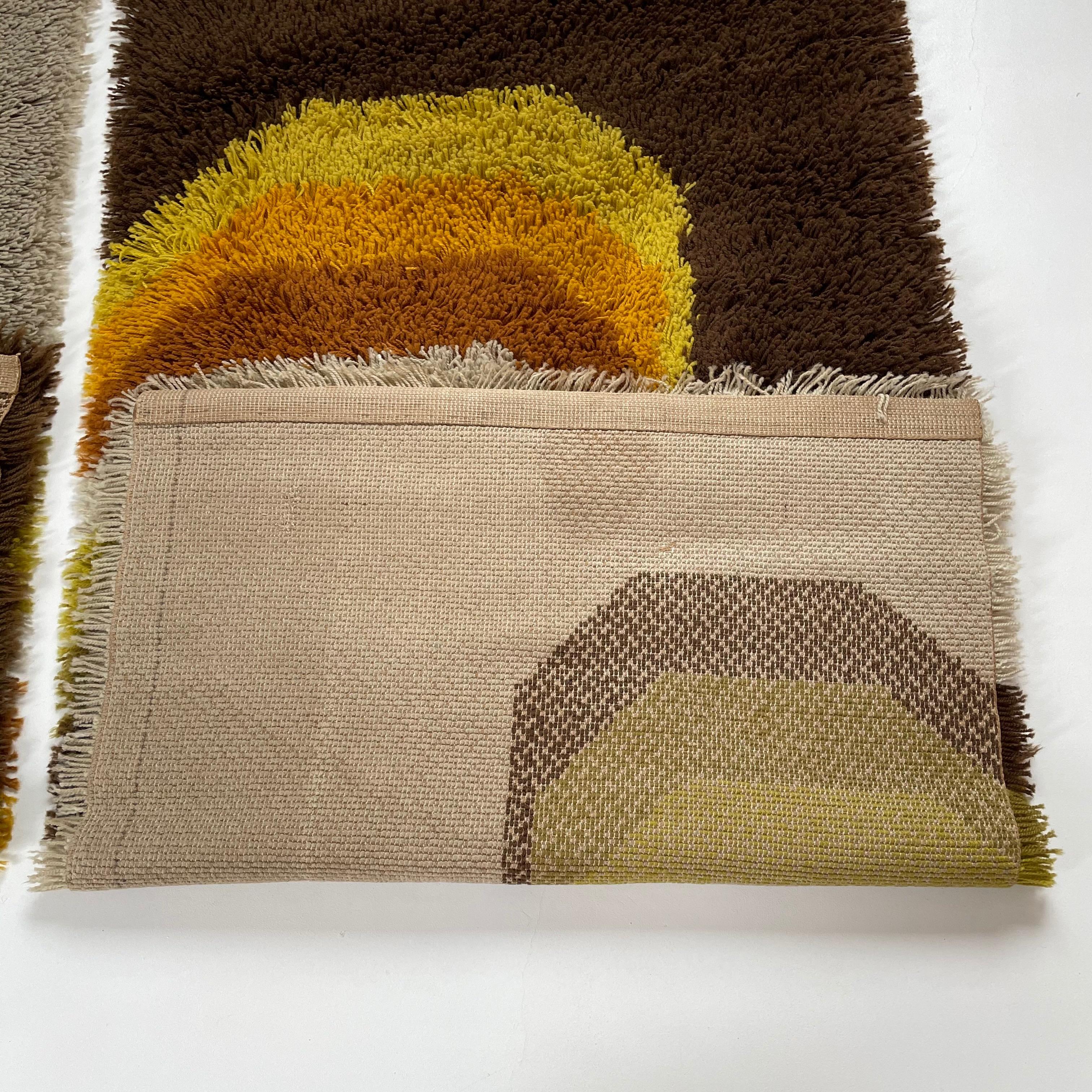 Set of 2 Modernist Multi-Color High Pile Rya Rug by Desso, Netherlands, 1970s 10