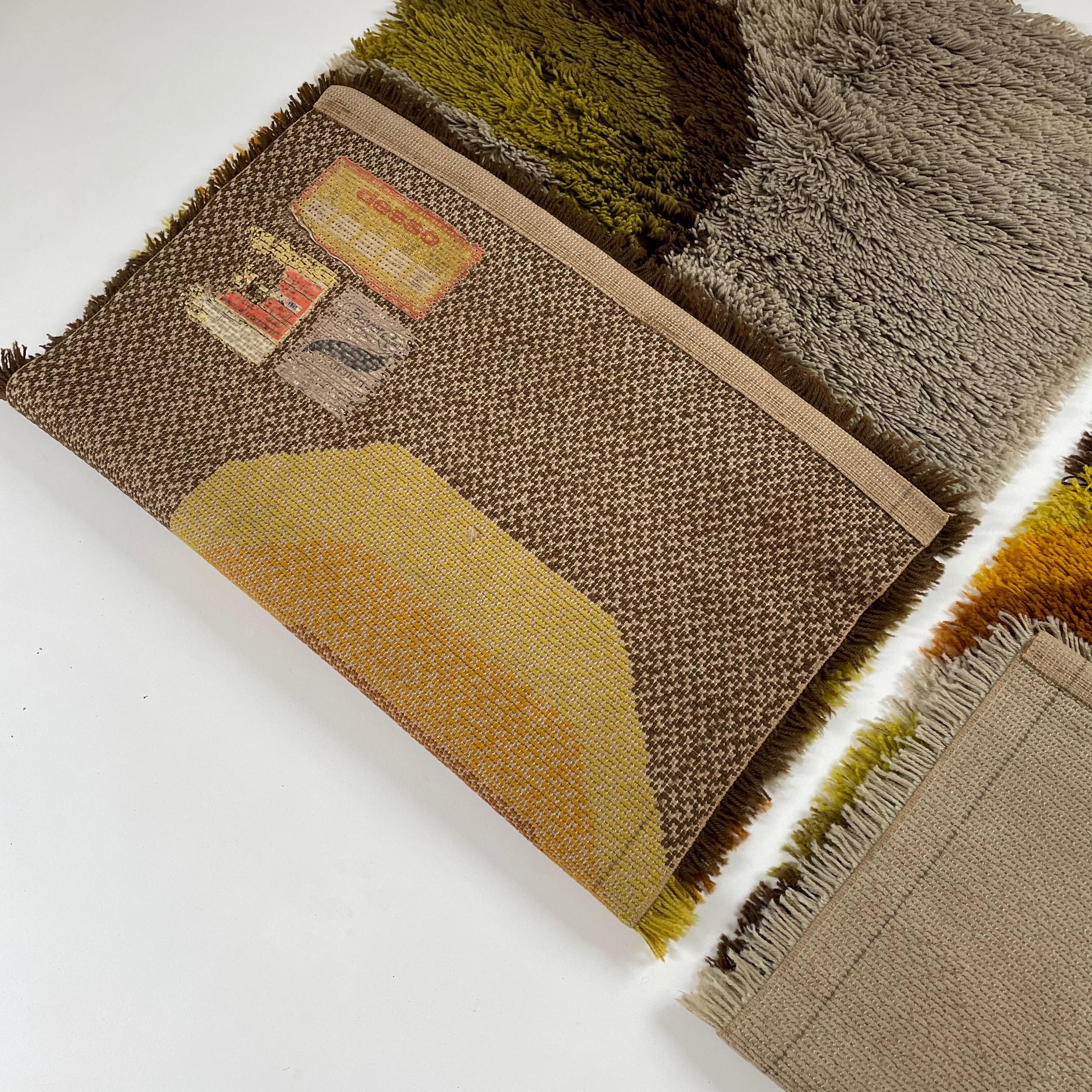 Set of 2 Modernist Multi-Color High Pile Rya Rug by Desso, Netherlands, 1970s 11