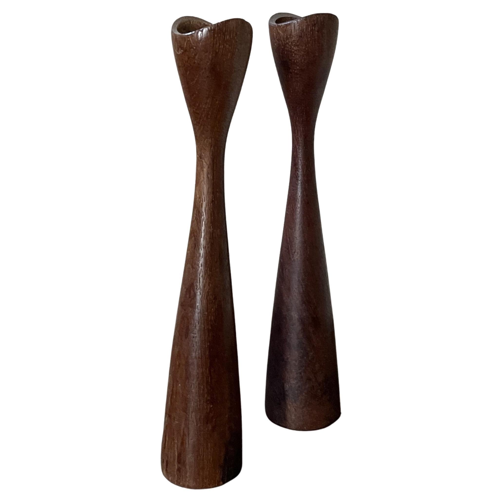 Set of 2 modernist organic candlesticks For Sale