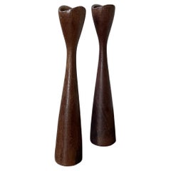 Set of 2 modernist organic candlesticks
