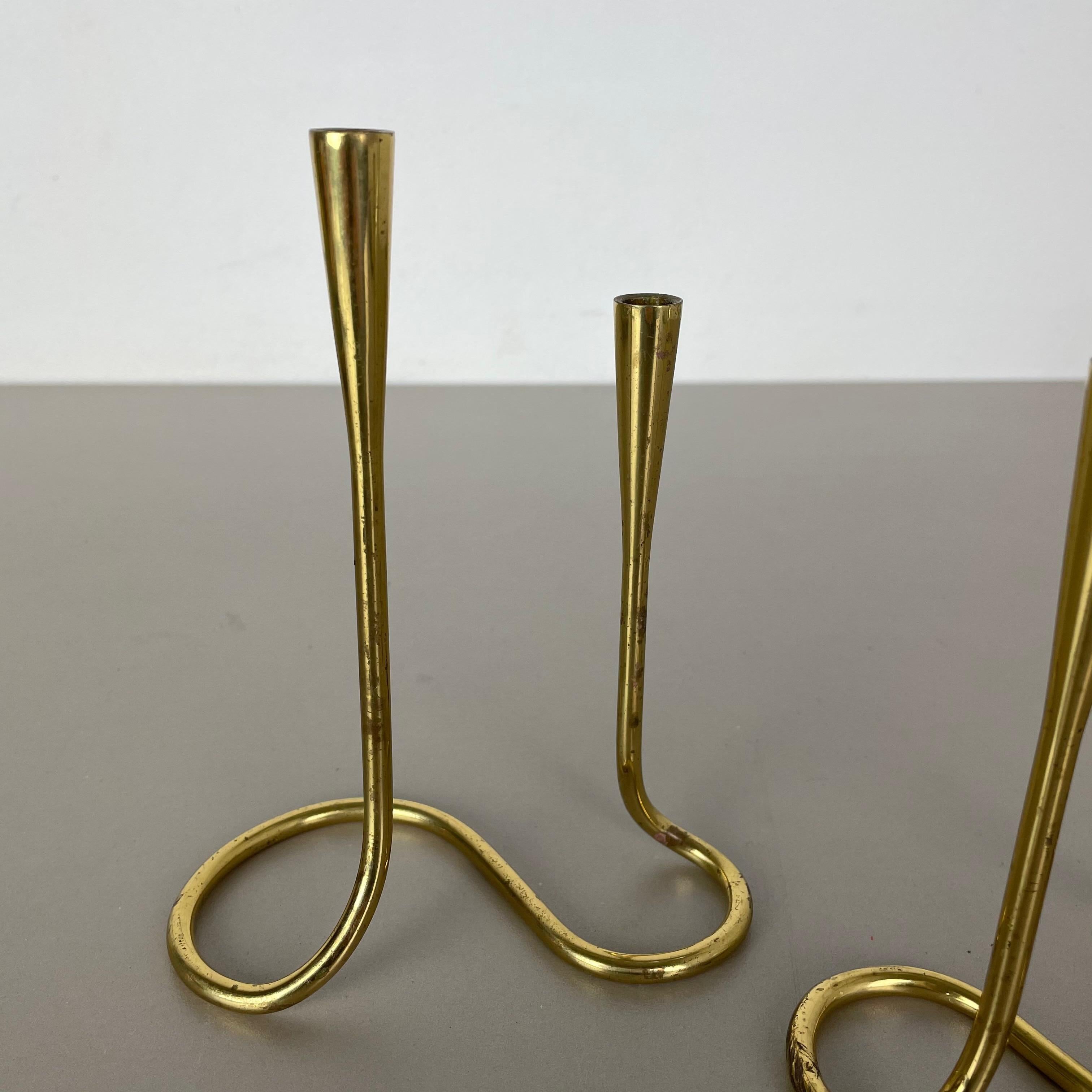 Set of 2 Modernist Sculptural Organic Brass Candleholder, Germany, 1950s In Good Condition In Kirchlengern, DE