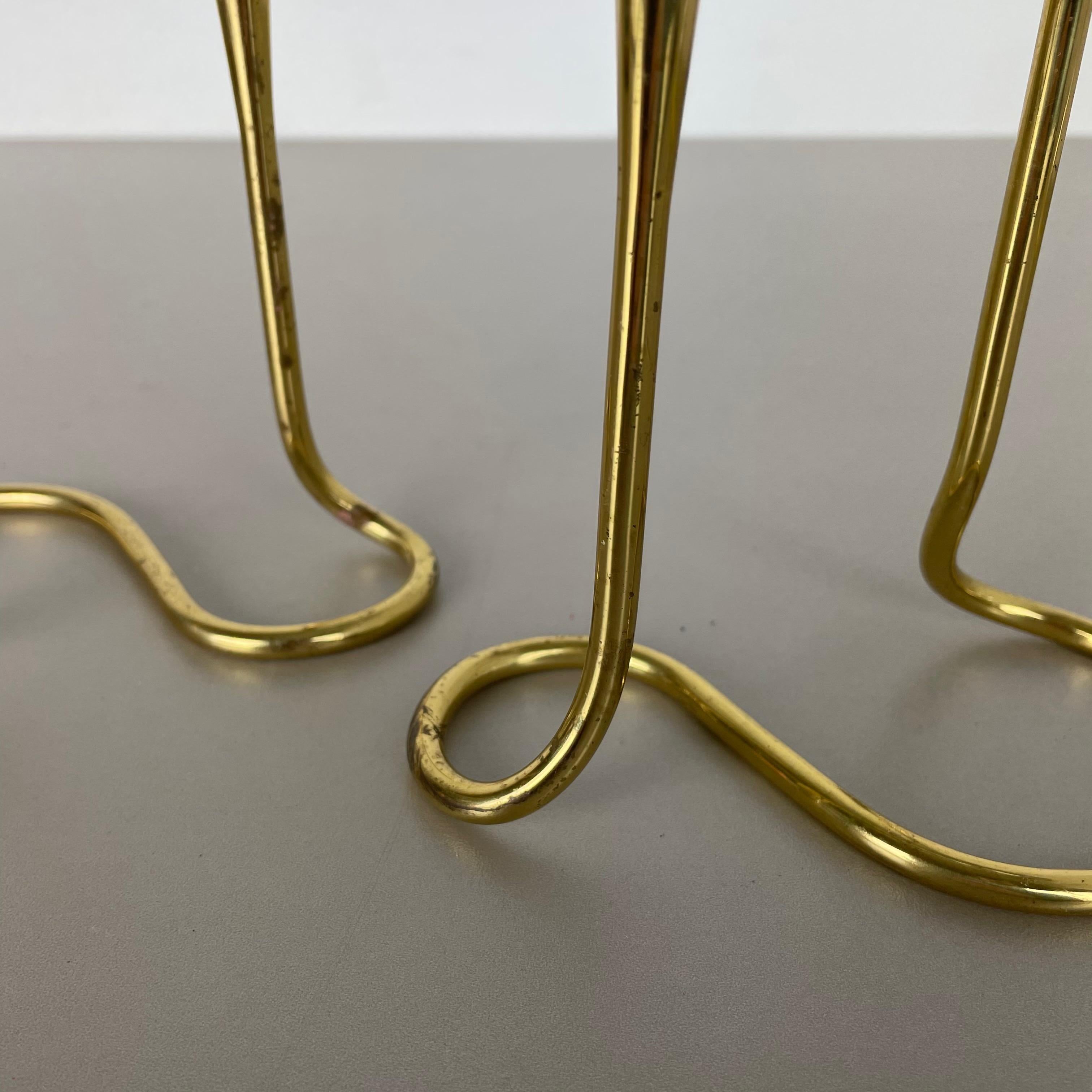Set of 2 Modernist Sculptural Organic Brass Candleholder, Germany, 1950s 3